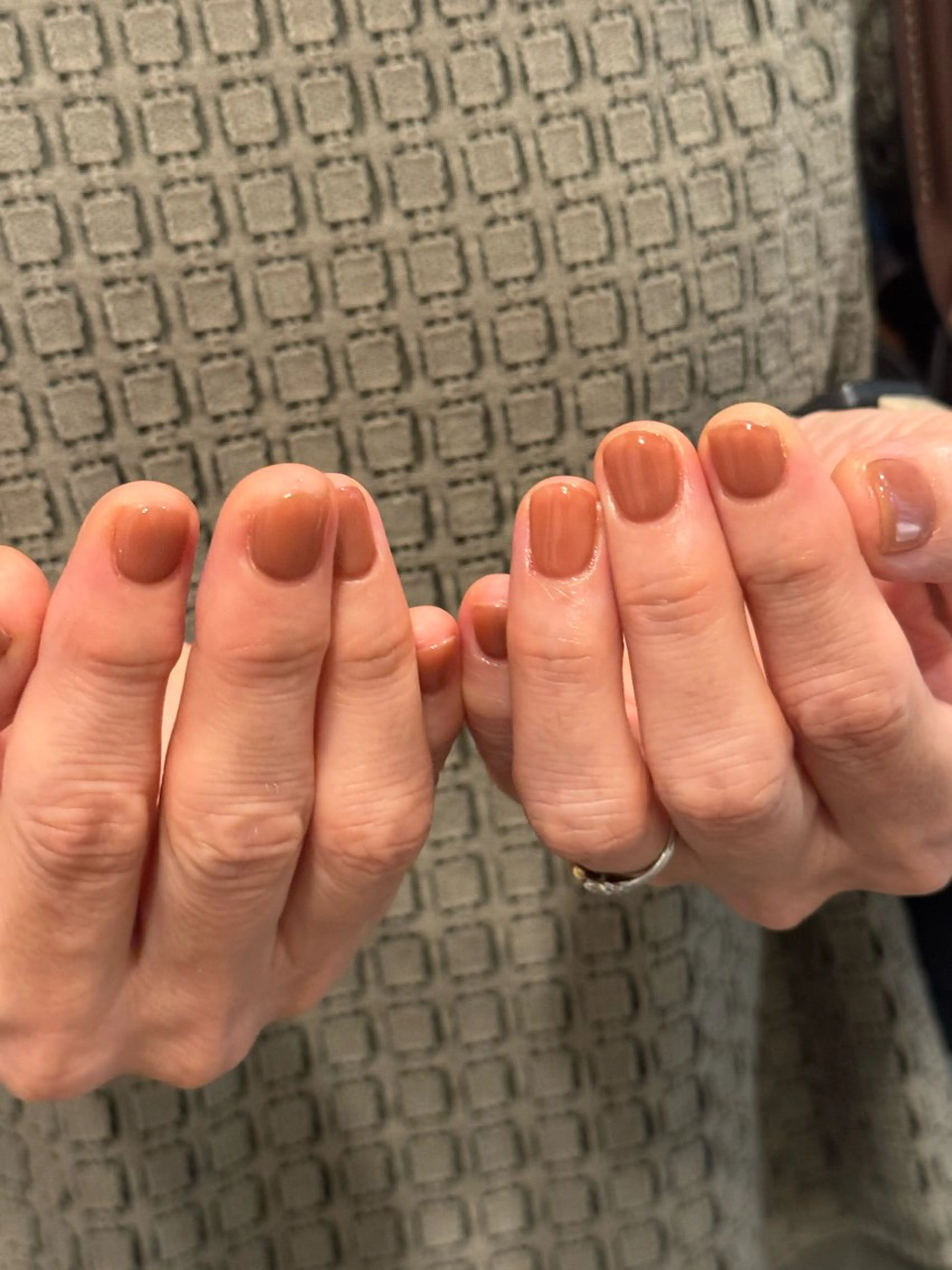 ネイル ブラウン ワンカラーネイル filonnail momoeのネイルデザイン