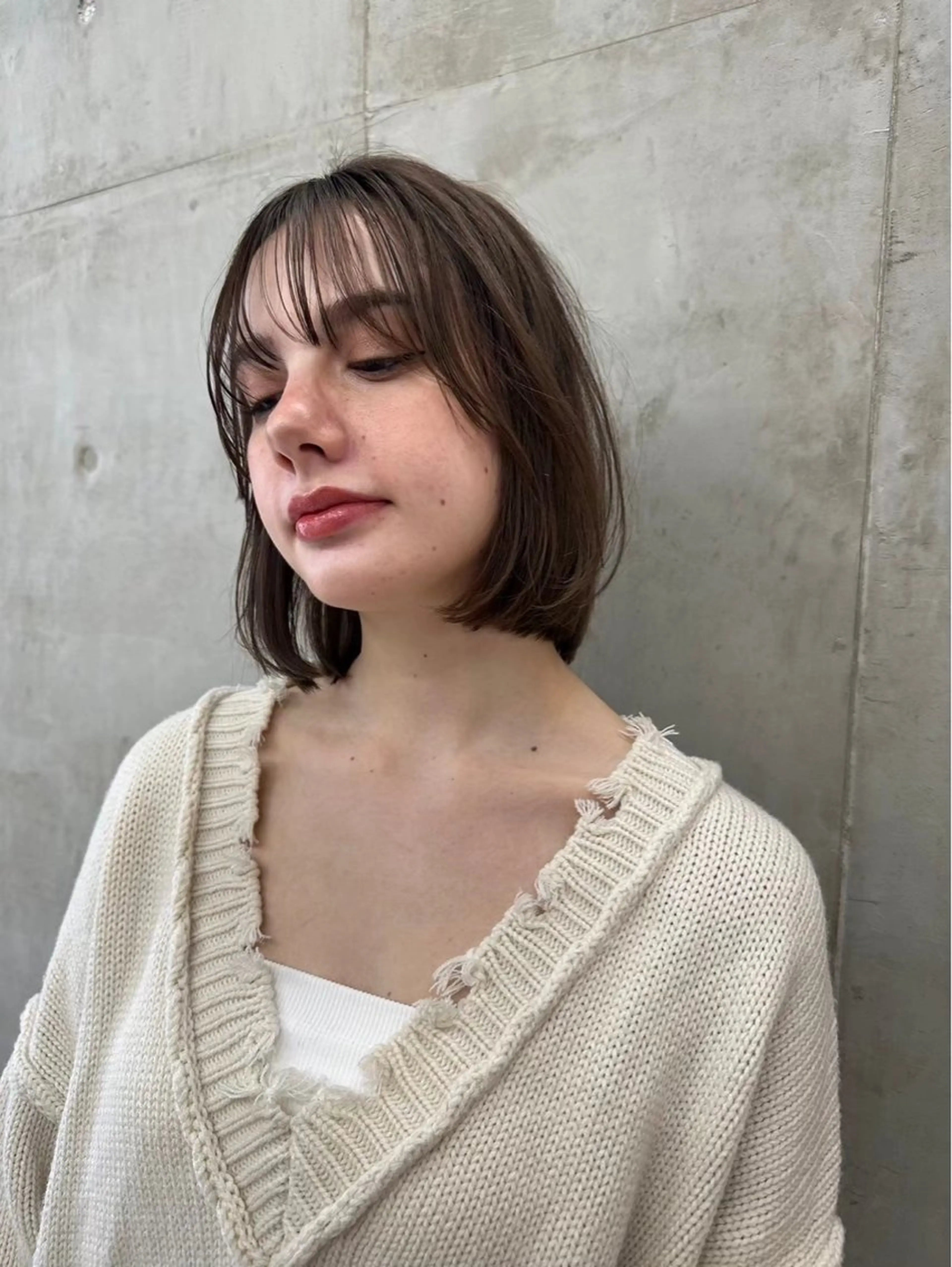 ショート カラー ベージュカラー ブリーチ ケアブリーチ 透明感カラー ダブルカラー SALT WATER所属・🫐 𝐌𝐚𝐨 🫐ボブモデル募集のヘアスタイル