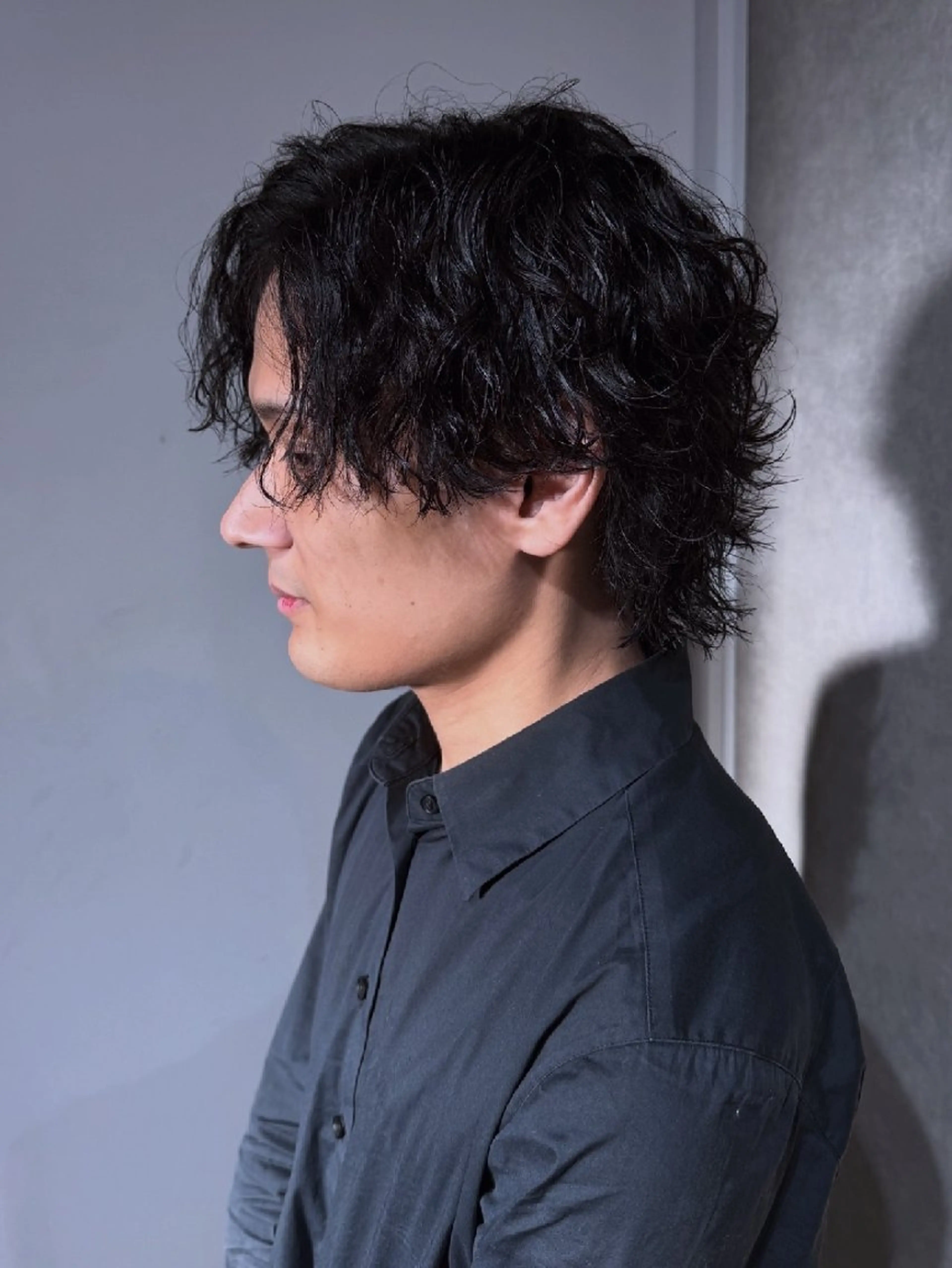 ミディアム メンズ パーマ 大江 聖のヘアスタイル