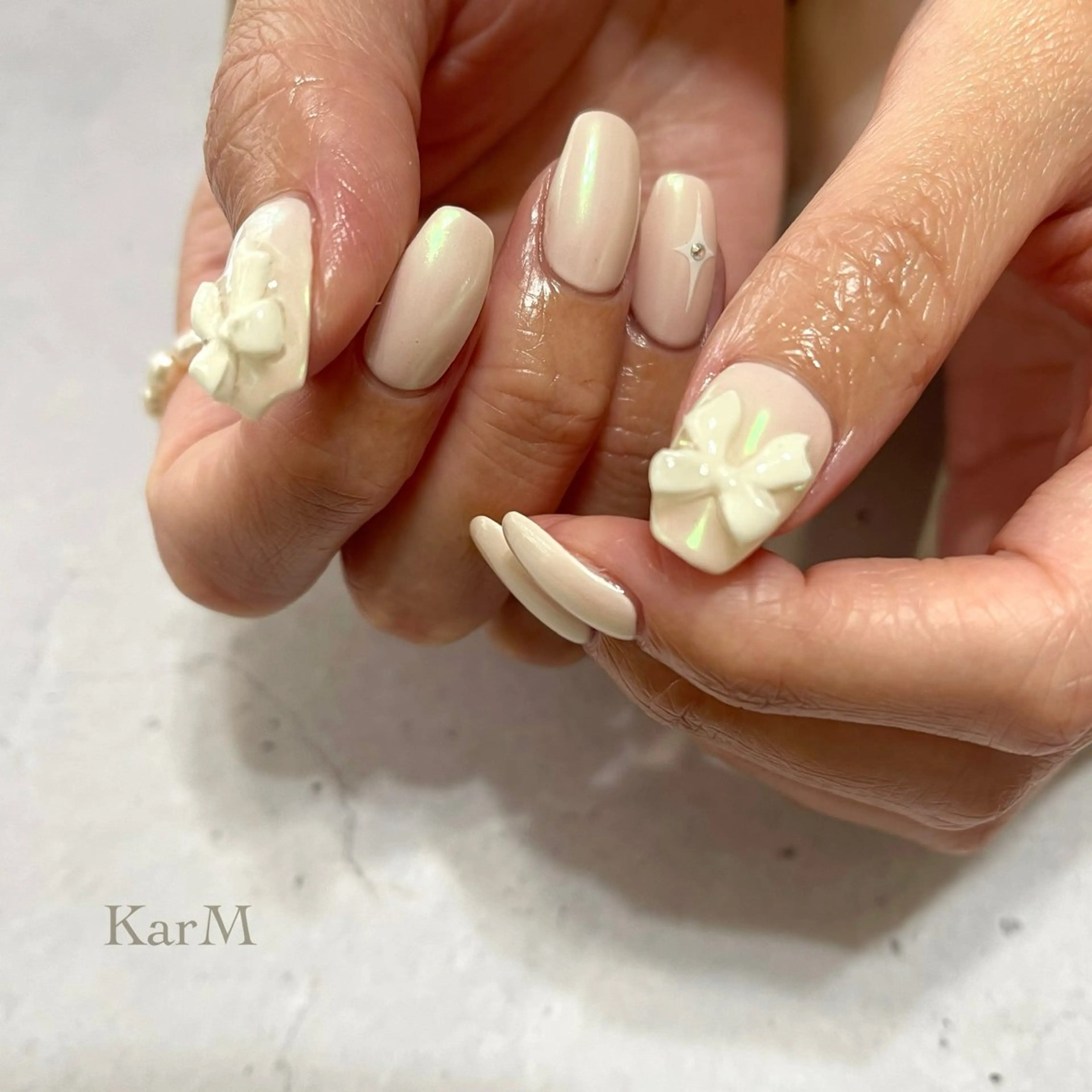 ネイル オーロラネイル チークネイル フットネイル フレンチネイル 韓国ネイル ハンドネイル ogino karinのネイルデザイン