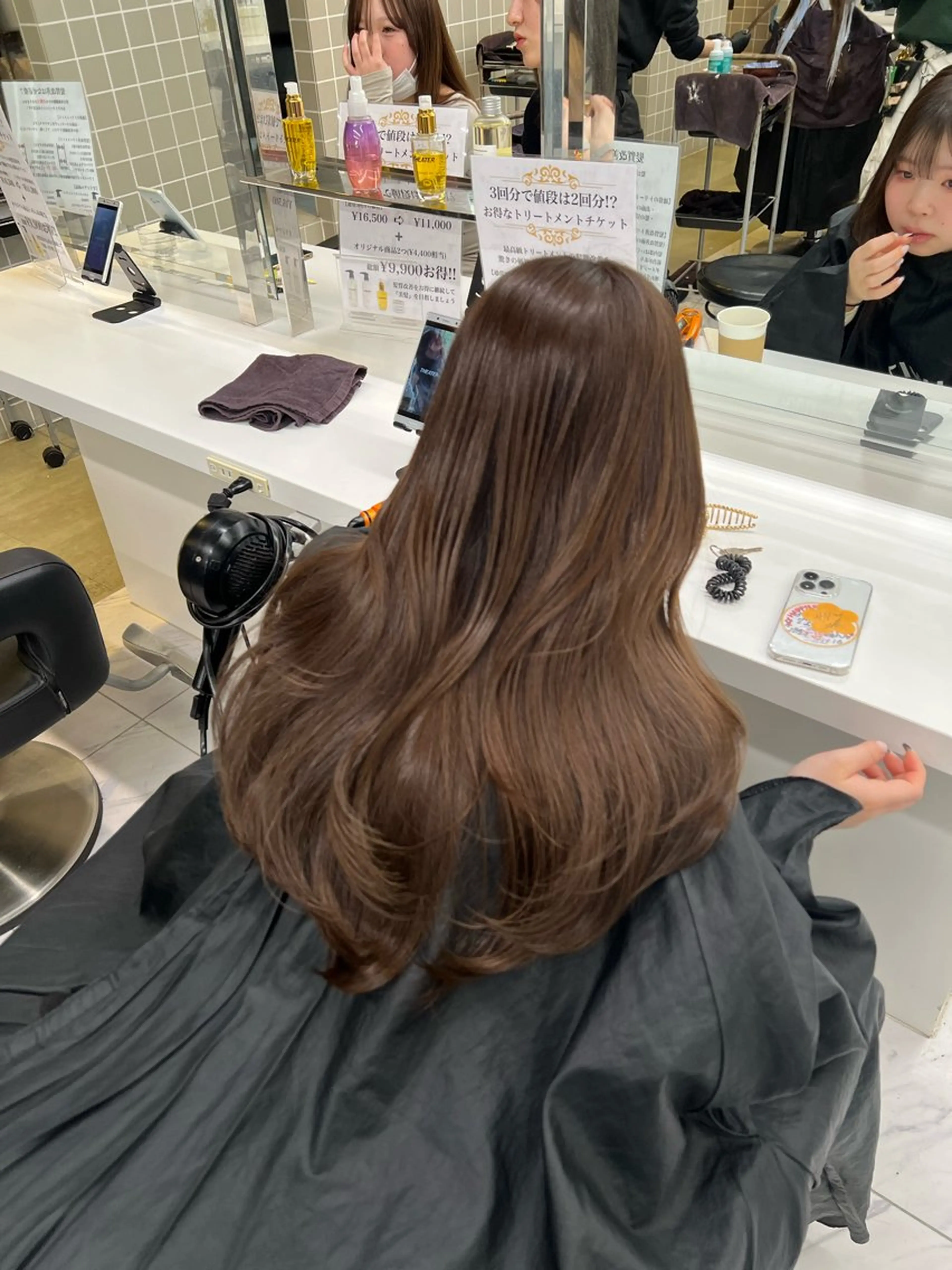 ロング カラー カット ヘアカラー 韓国レイヤーカット /ダブルカラーのヘアスタイル