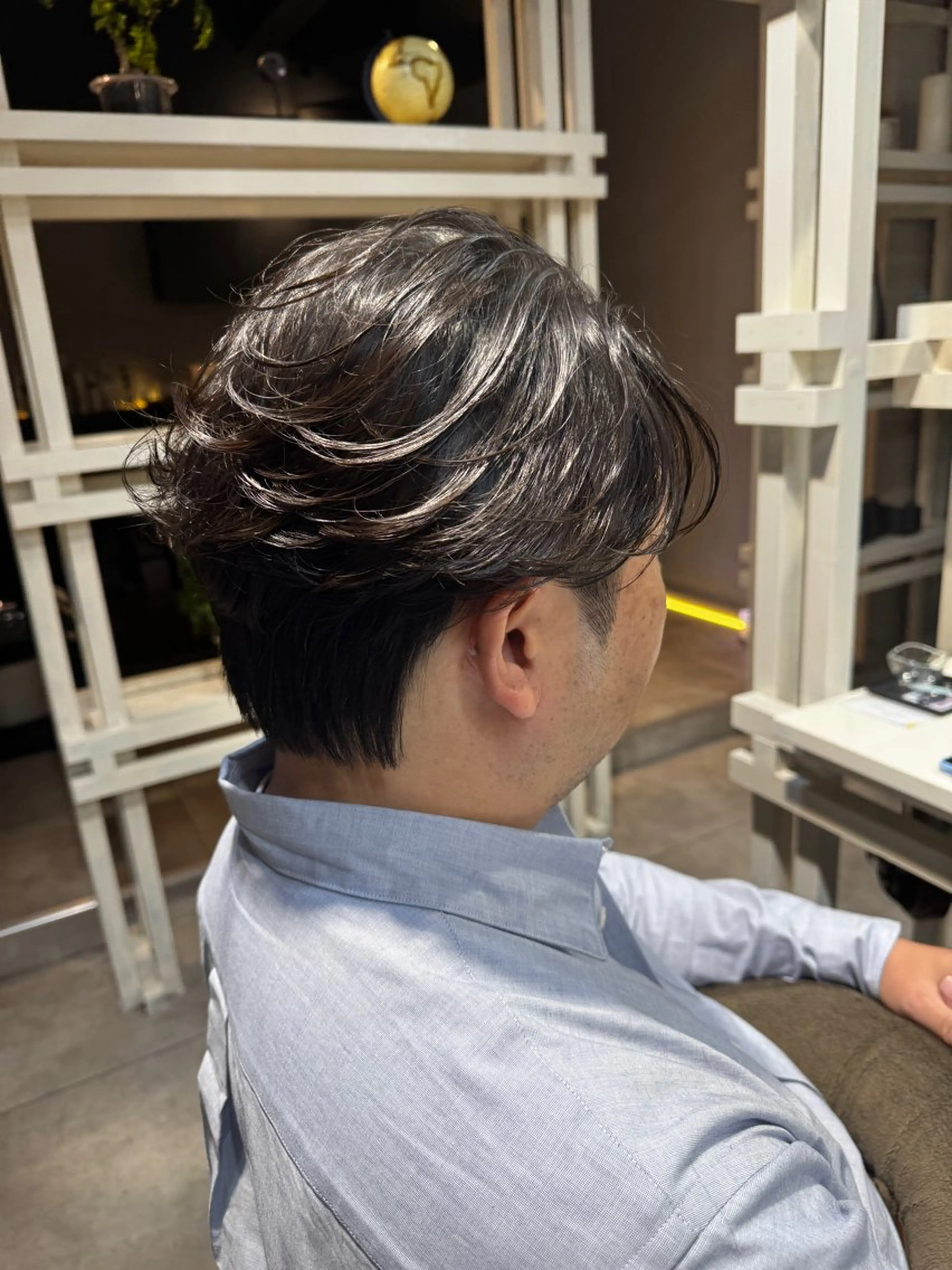 ミディアム パーマ メンズ センターパート ニュアンスパーマ カット パーマ トリートメント Dxxxx III所属・女性目線の大人 メンズ*Ayakaのヘアスタイル