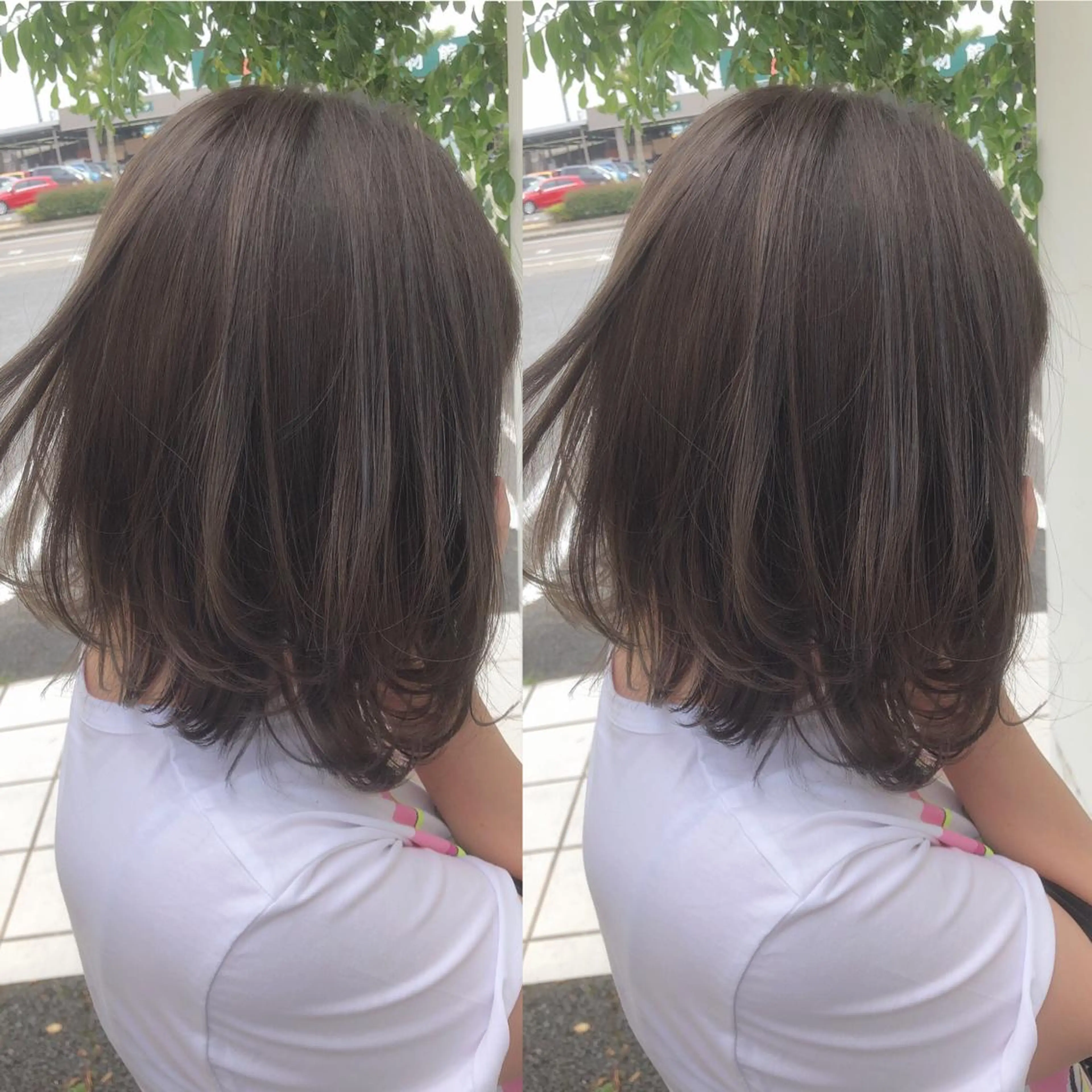 ミディアム アッシュ アッシュグレー カット ヘアカラー トリートメント 具志 正太のヘアスタイル