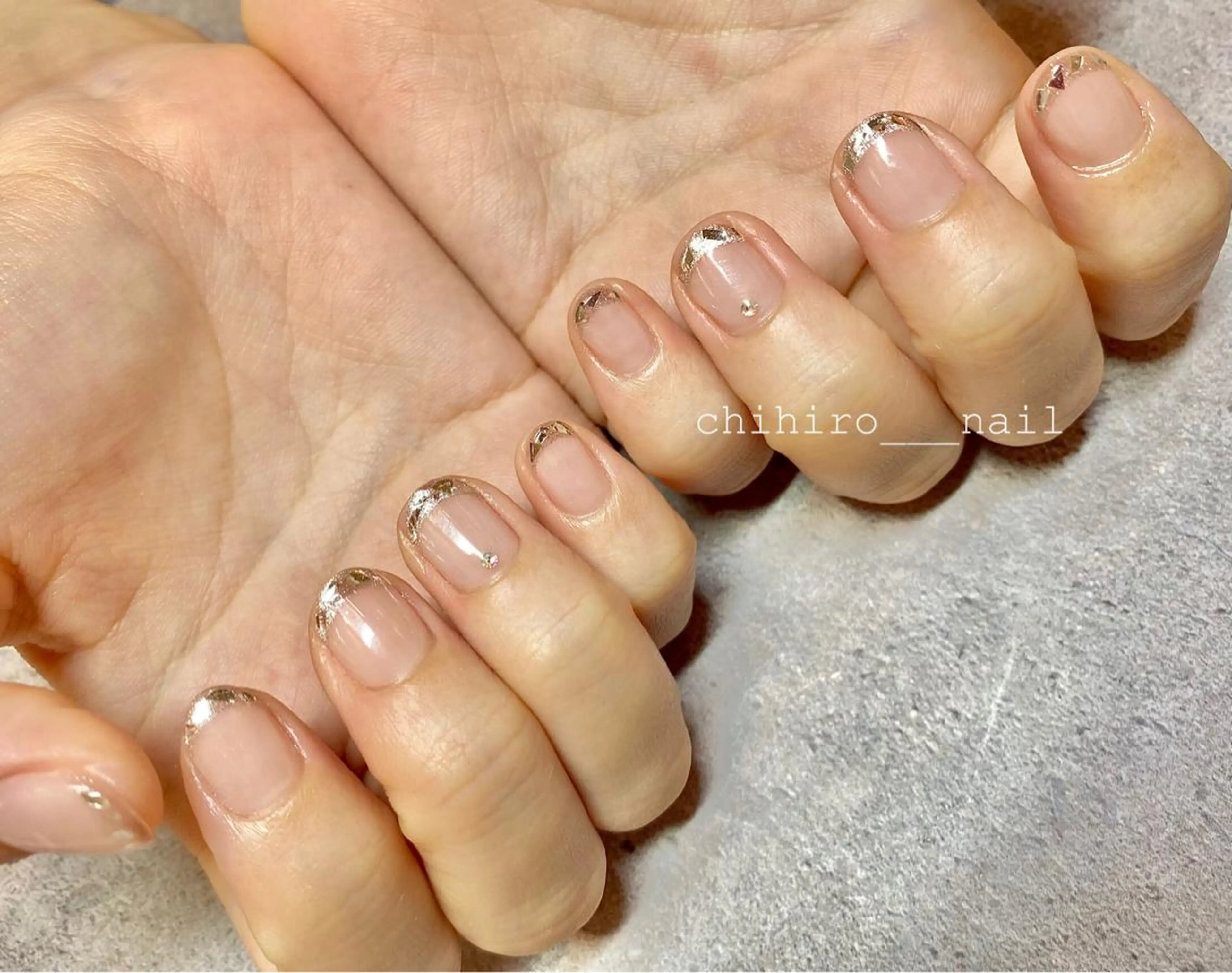ショート カラー ネイル アートネイル フレンチネイル ジェルネイル マグネットネイル マグネットフレンチ beauty salon ma'am所属・chihiro 小路ネイルのネイルデザイン