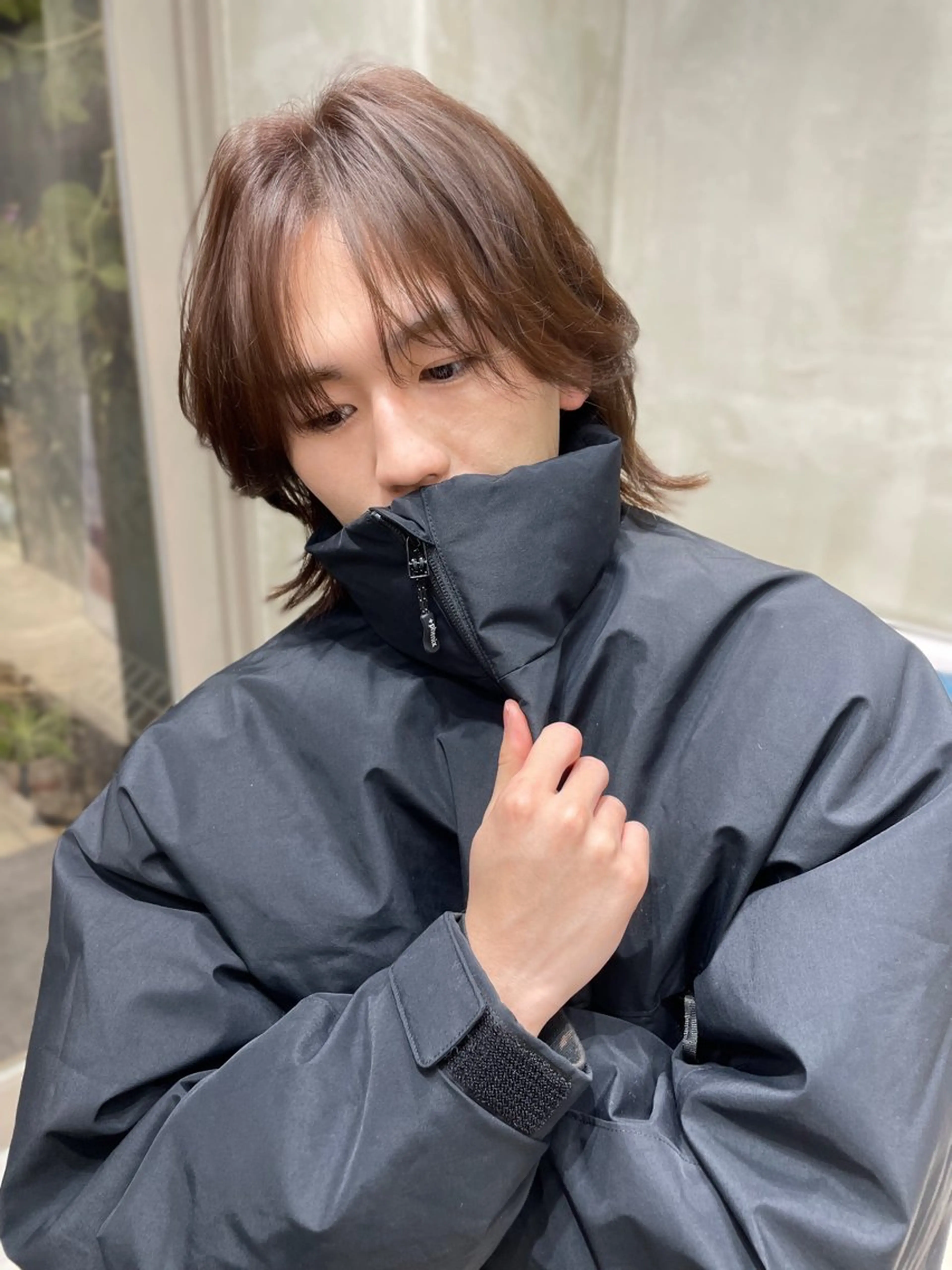 カラー メンズ センターパート メンズウルフカット ウルフカット the path shogo🌻のヘアスタイル