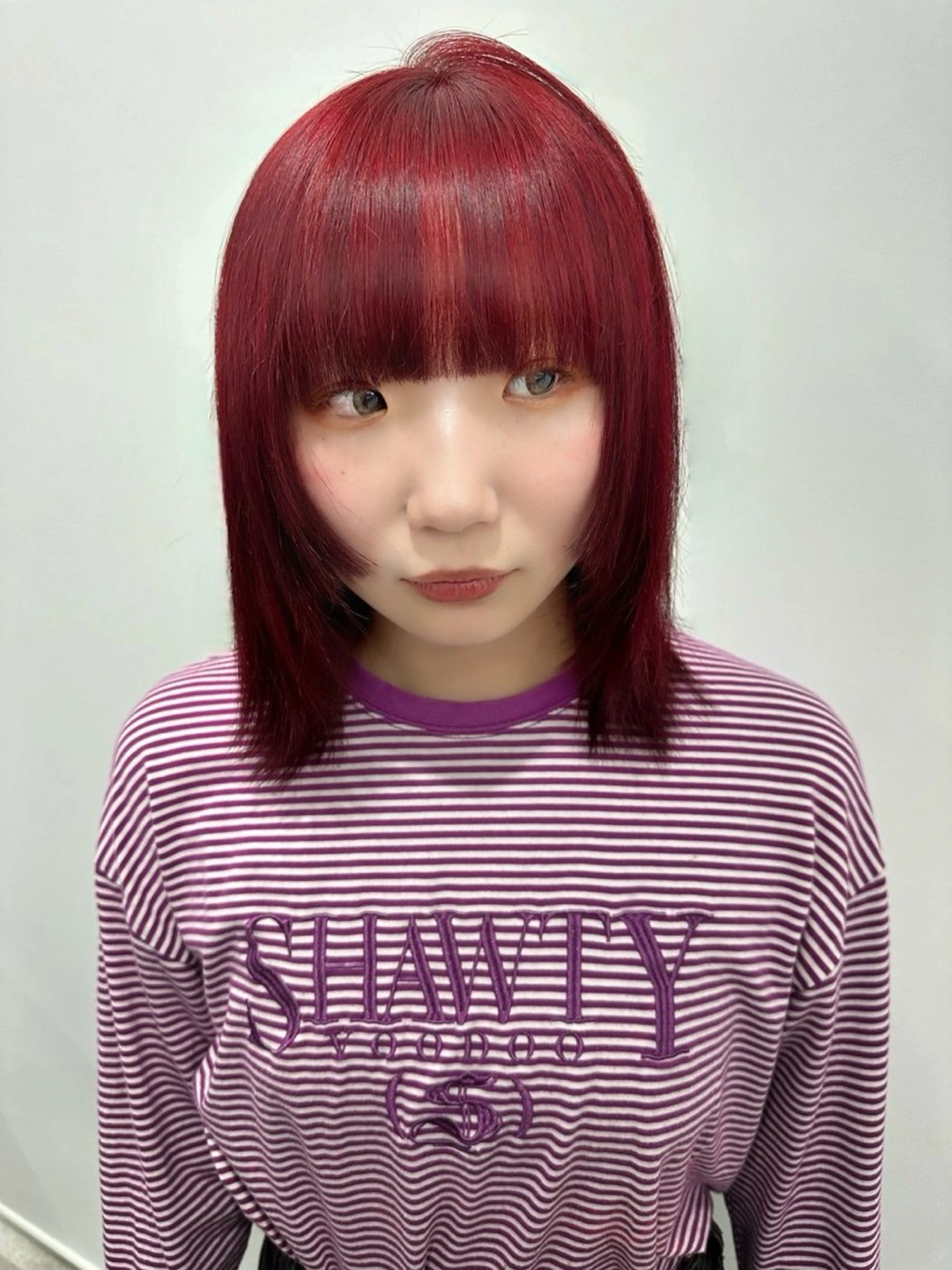 セミロング カラー ヘアカラー トリートメント 🍒ワイン系 ウルフカット🍒拓未のヘアスタイル