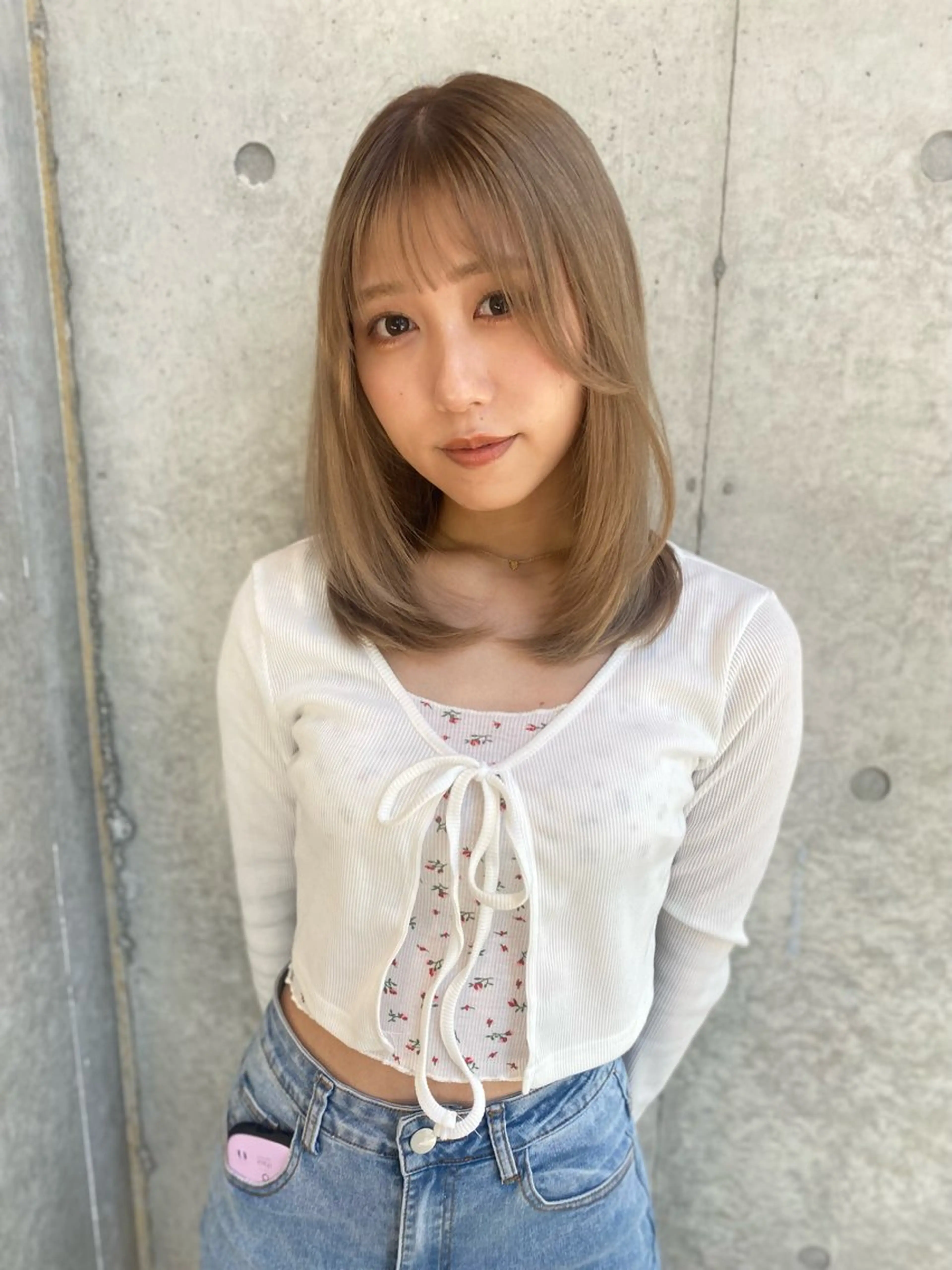 ミディアム カラー カット ヘアカラー レイヤー/柔色 カラー/SAkiのヘアスタイル