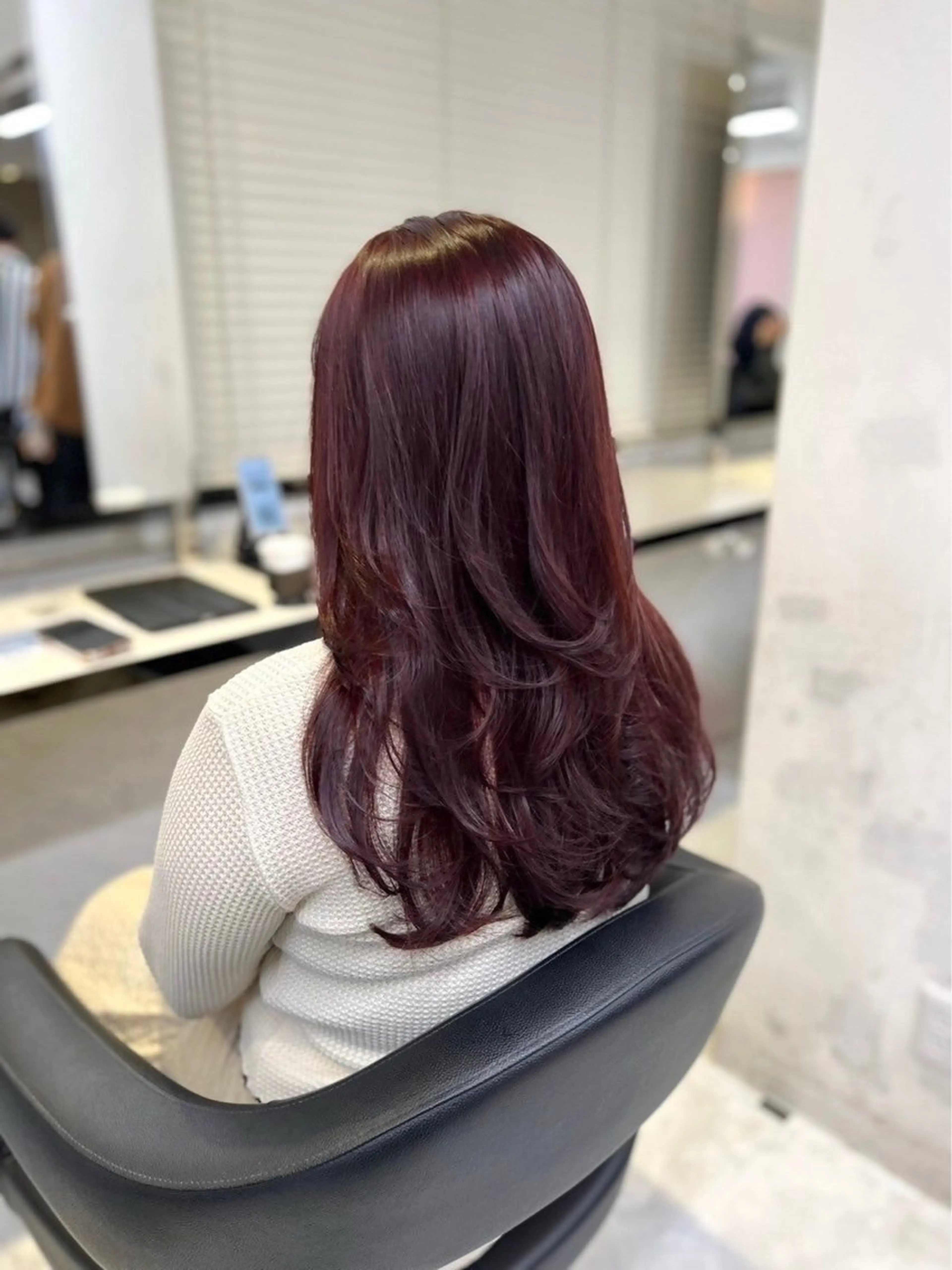 セミロング カラー ヘアアレンジ 🎀RIN🎀 就活🩶暗髪カラーのヘアスタイル