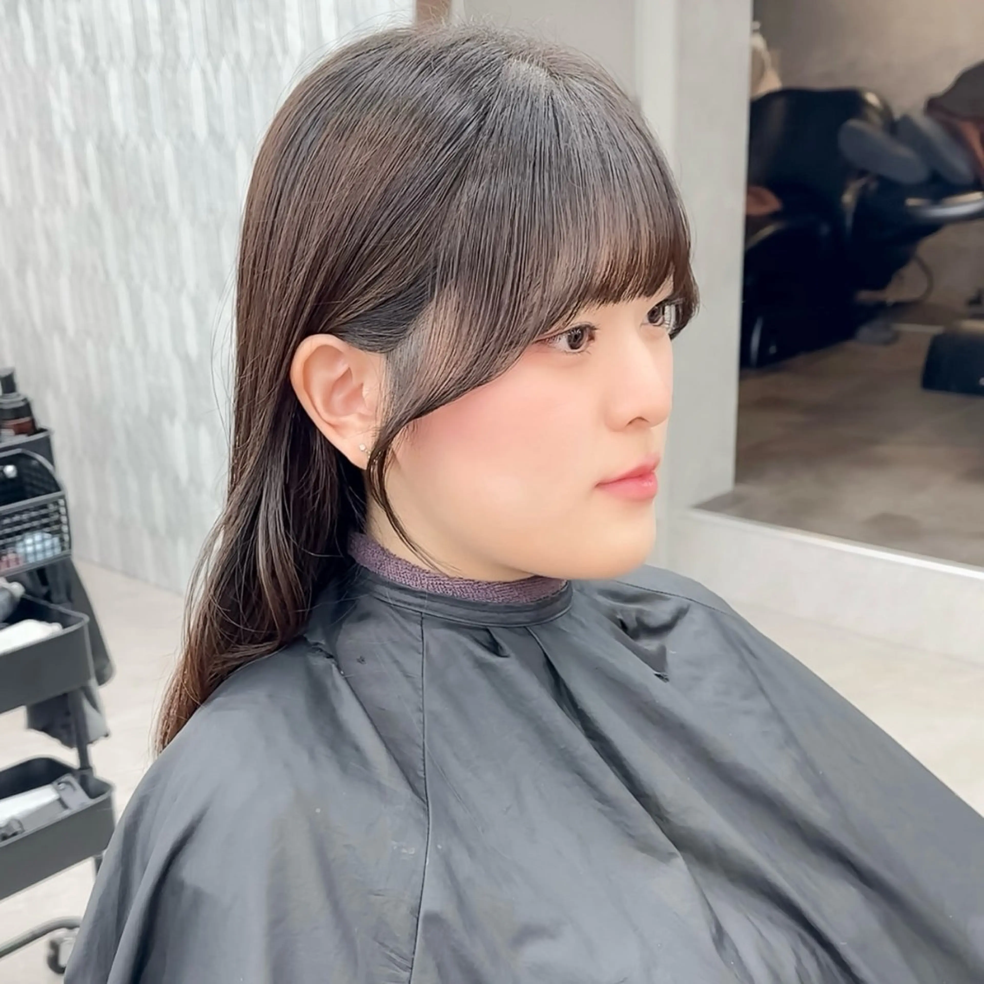 ロング カット ヘアカラー トリートメント 縮毛矯正/韓国ヘア /レイヤー🎀ミズキのヘアスタイル