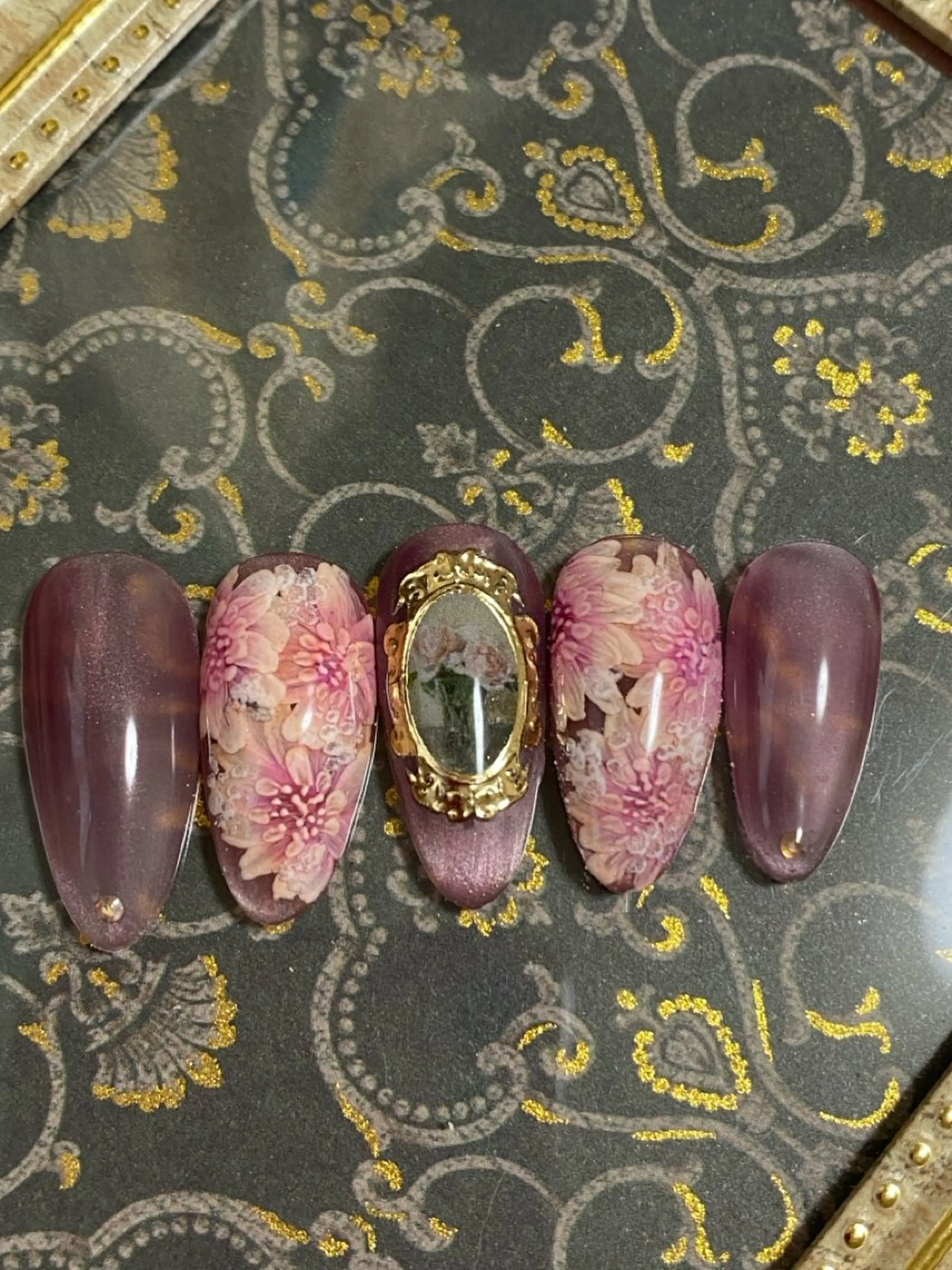 ネイル フラワーネイル 自宅ネイルサロン ♦️nuance♦️のネイルデザイン