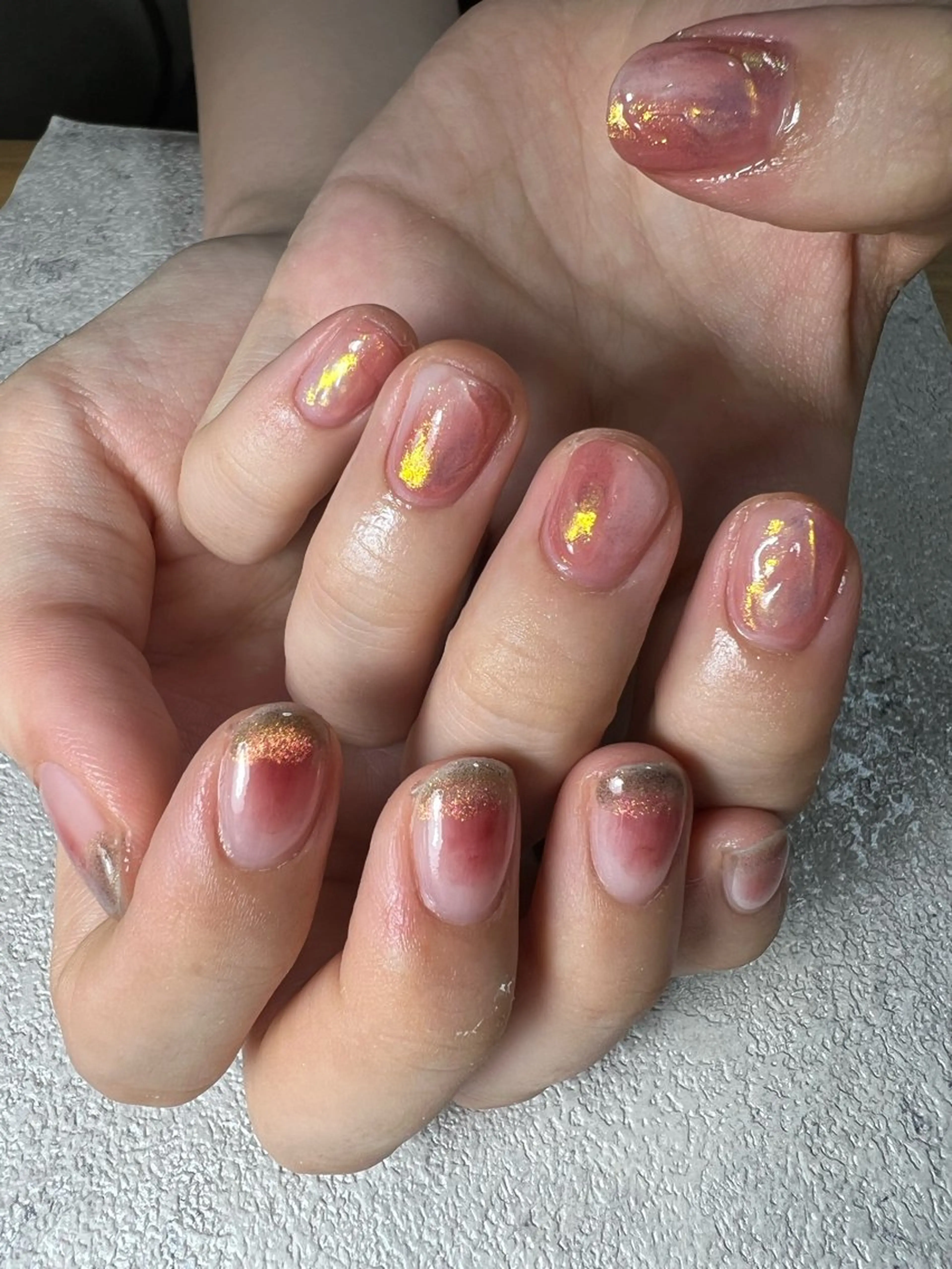 ネイル チークネイル フレンチネイル ジェルネイル マグネットネイル マグネットフレンチ flowers nailのネイルデザイン