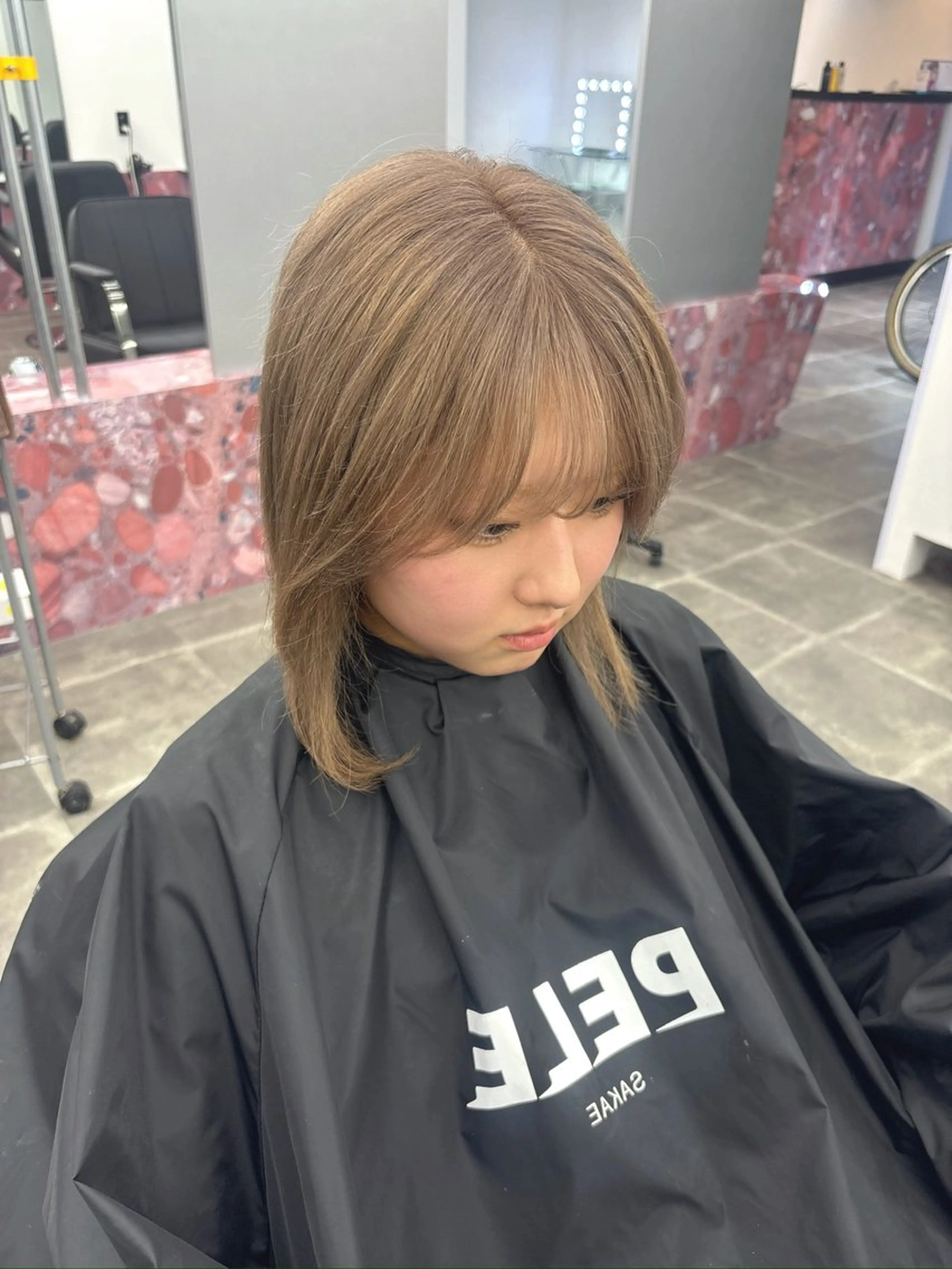 セミロング カラー ヘアカラー トリートメント 栄ハイトーンメンズ yoshiのヘアスタイル