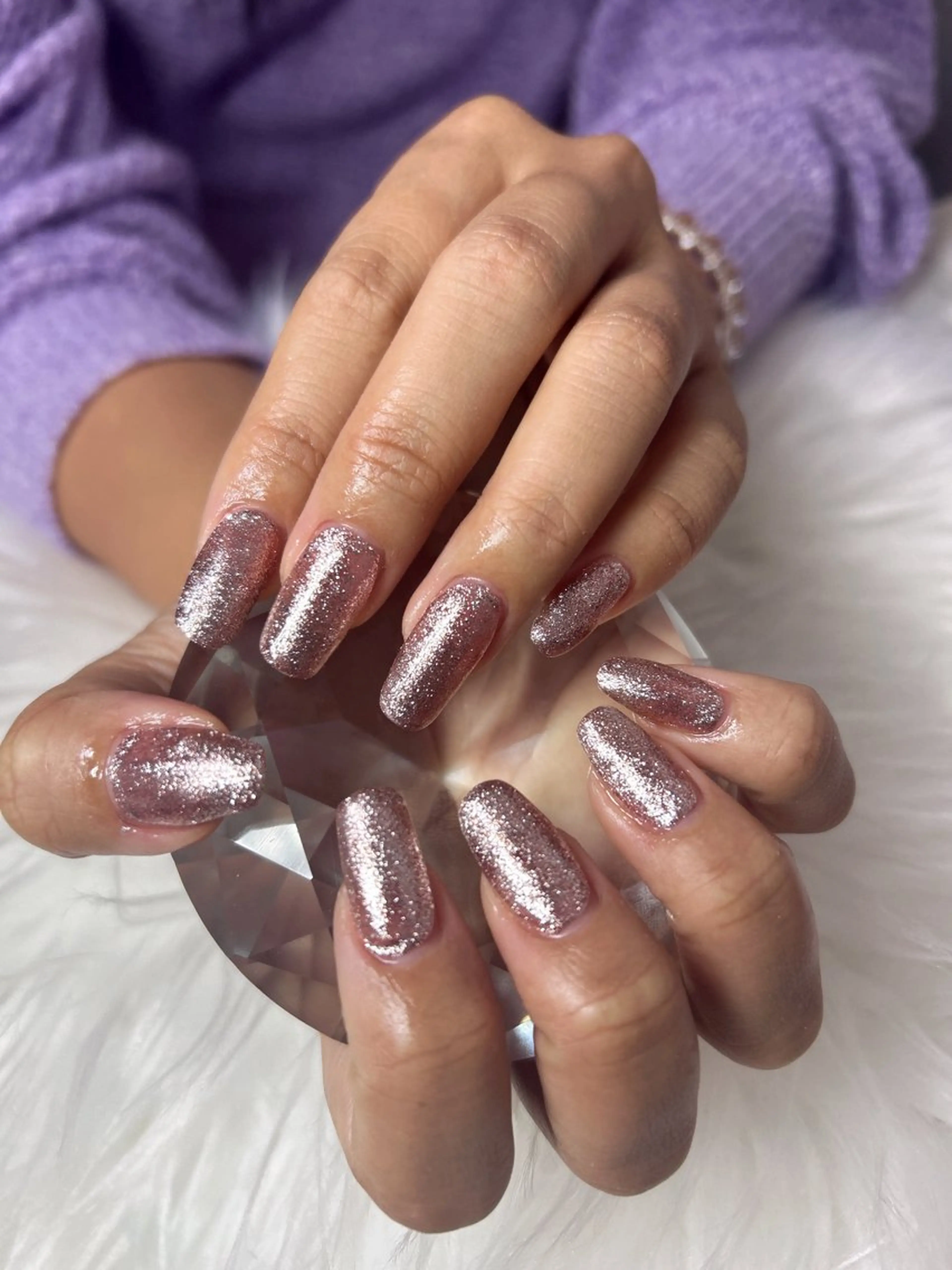 ネイル ラメ(グリッター) ワンカラーネイル ハンドネイル Beauty　salon Alona所属・ALONA☀️ Nail💅のネイルデザイン