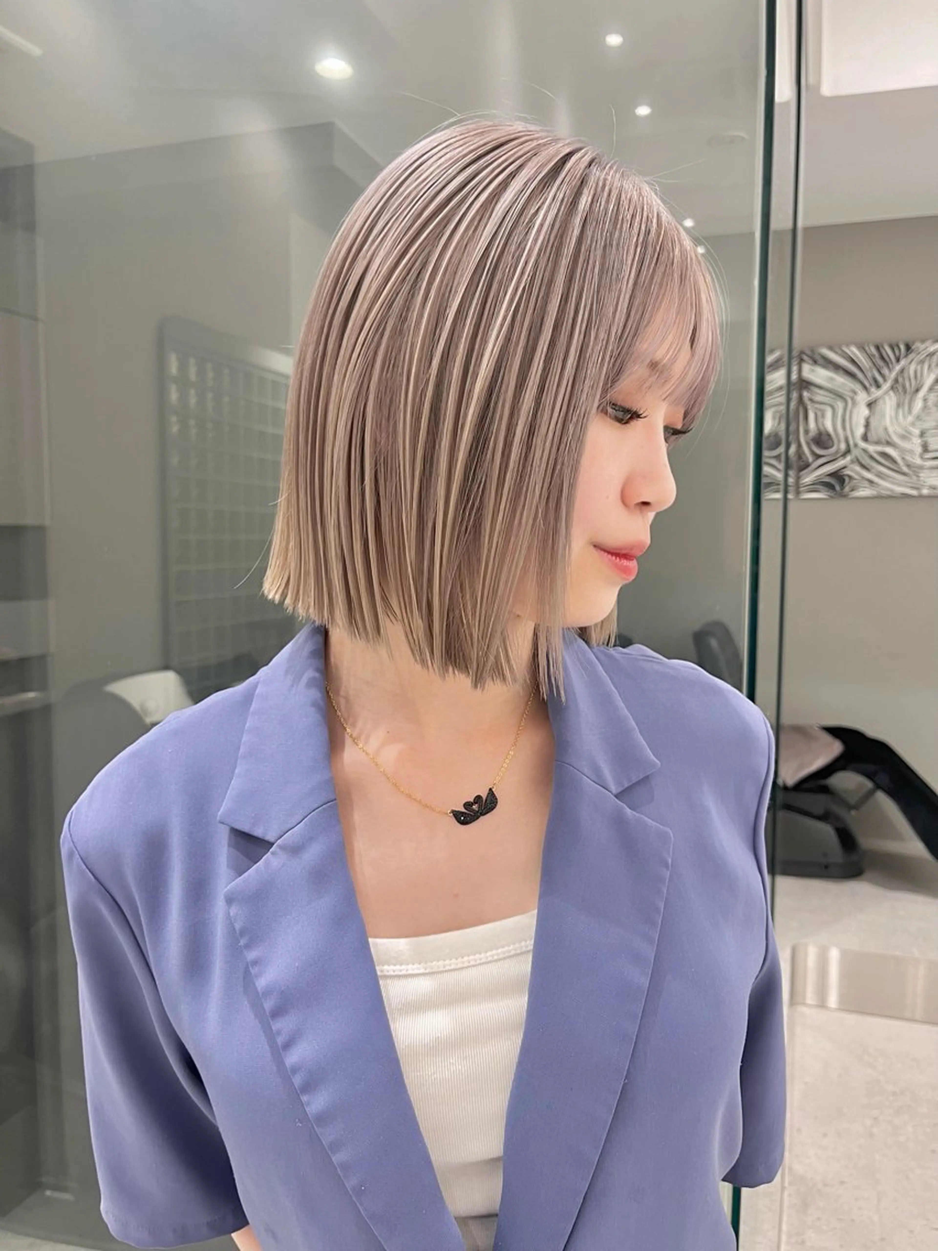 ショート カラー ベージュカラー ミルクティーベージュ ヘアカラー トリートメント カットモデル募集✂️ hikaruのヘアスタイル