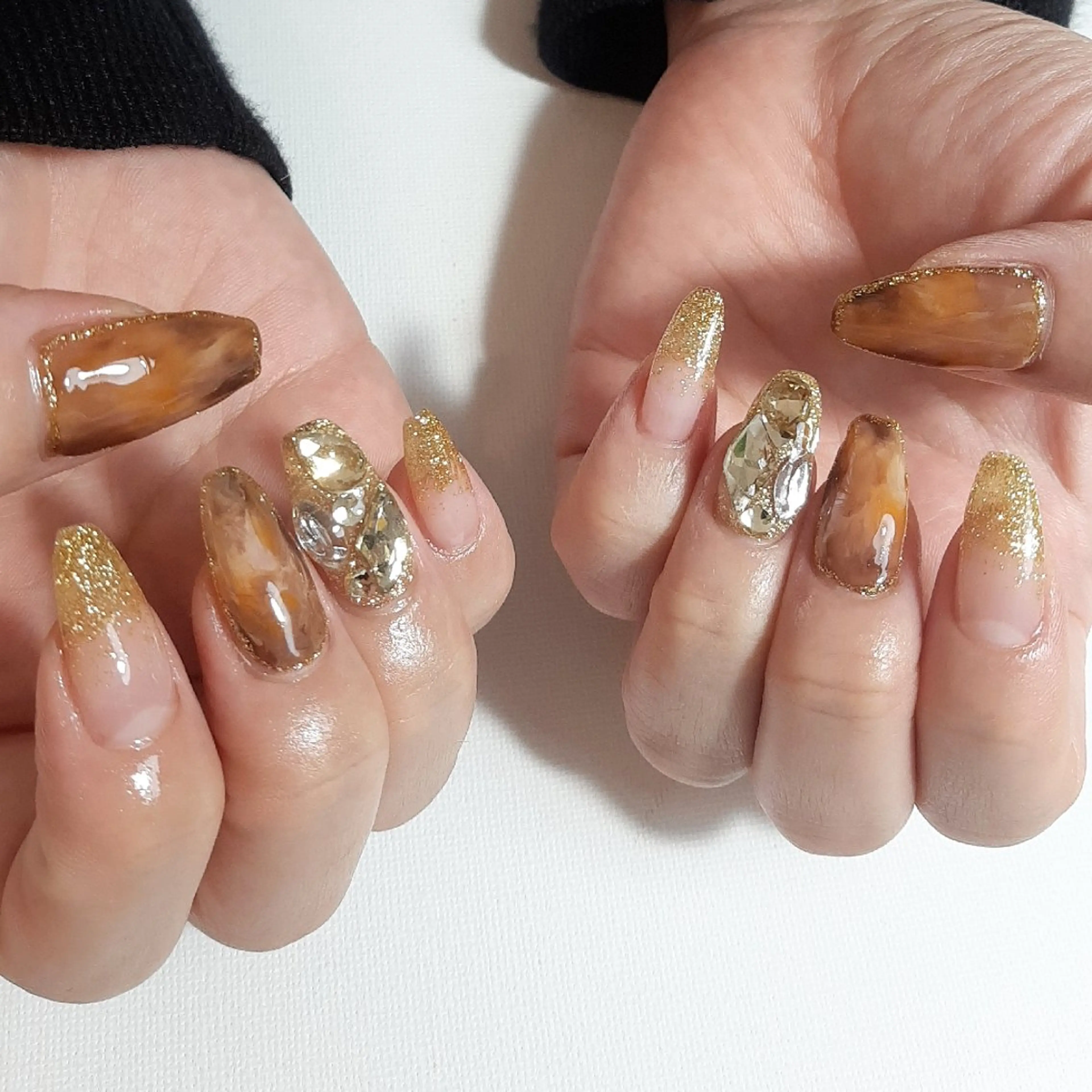 ネイル べっ甲ネイル ジェルネイル 持ち込み ショートネイル owlnail /持込みデザイン専門のネイルデザイン