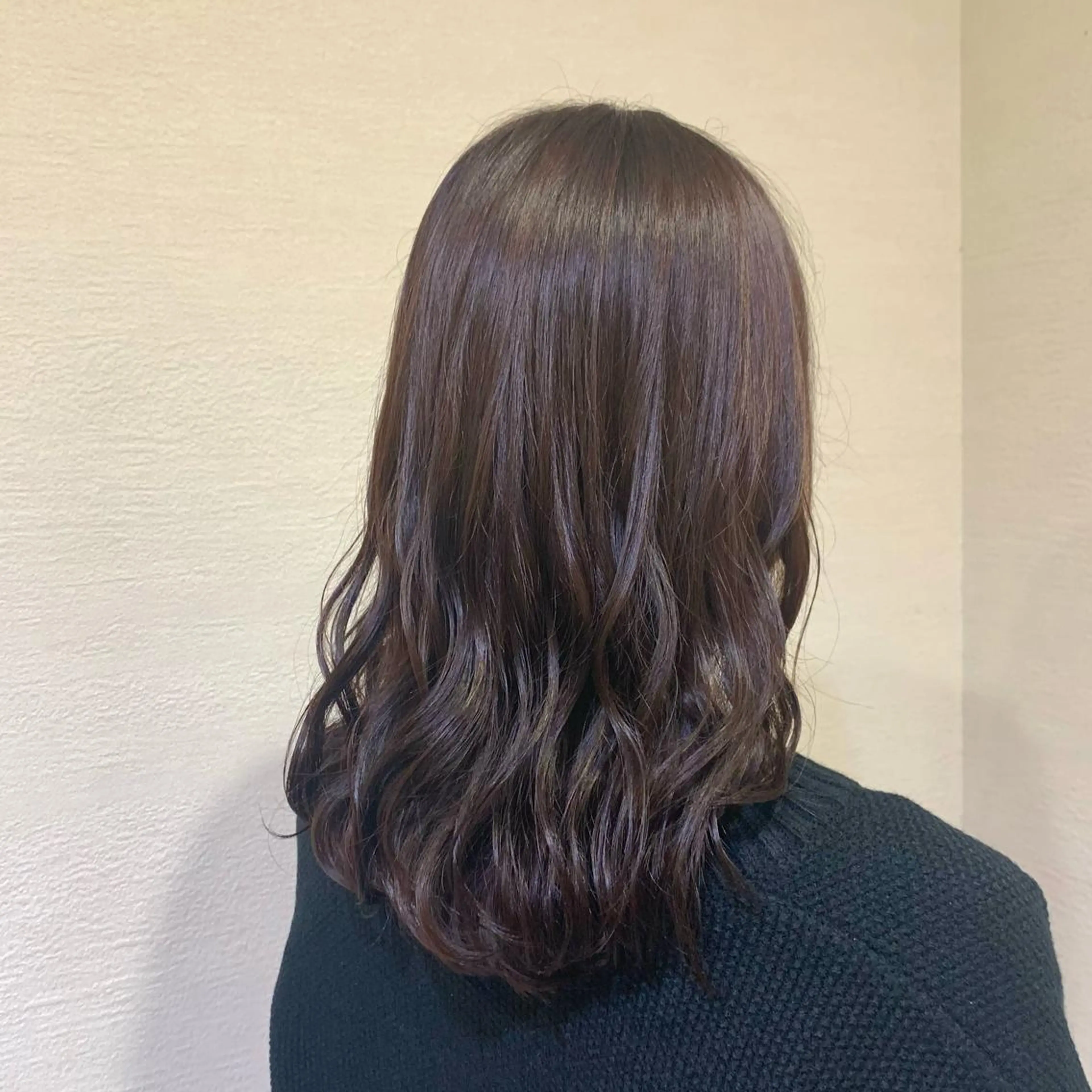 ミディアム カラー ブラウンカラー ピンクカラー ピンクブラウン しながわ はるかのヘアスタイル