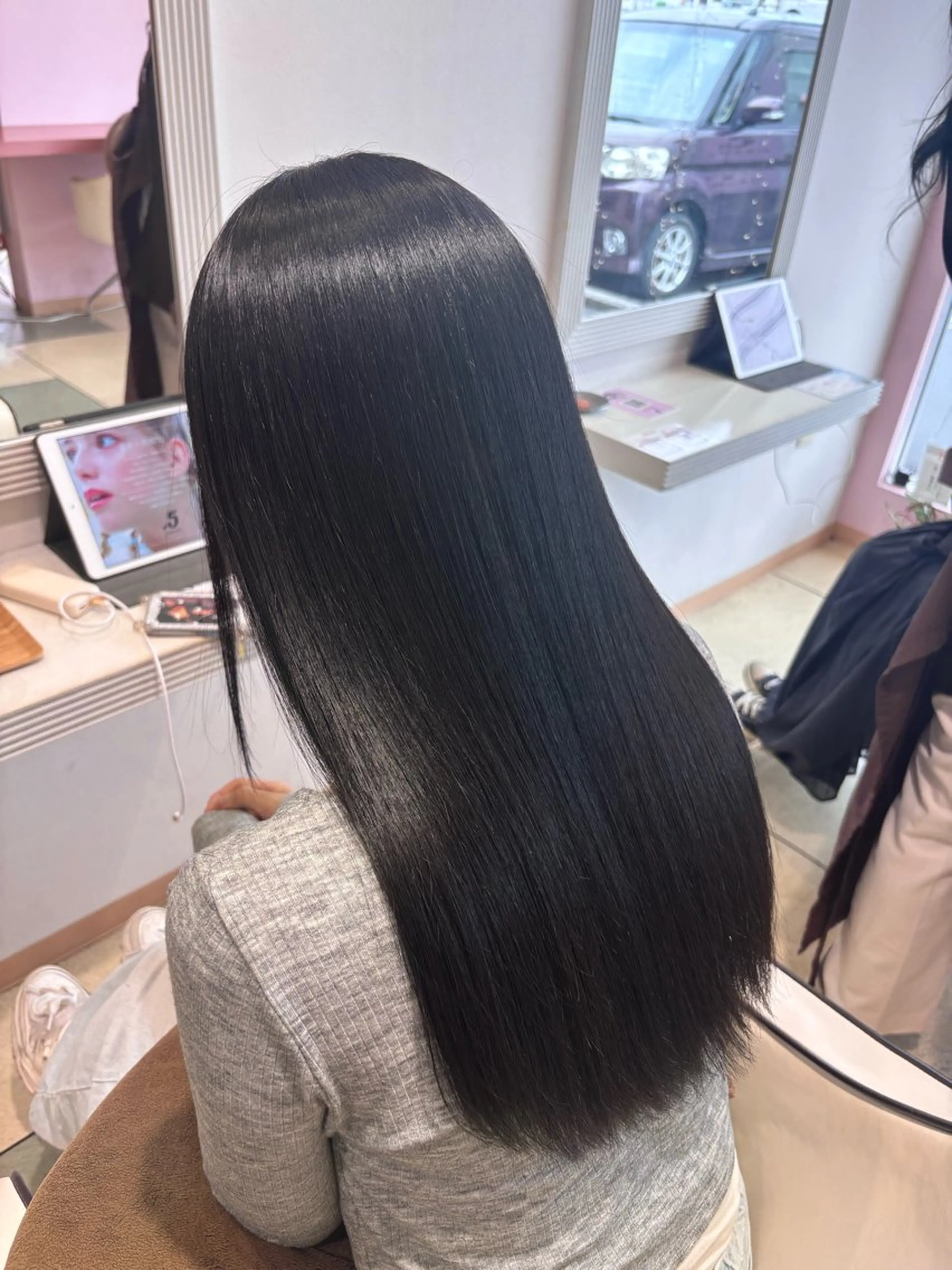 ロング カラー カット ヘアカラー トリートメント ベージュカラー⌇ くびれヘア.𐙚心音のヘアスタイル