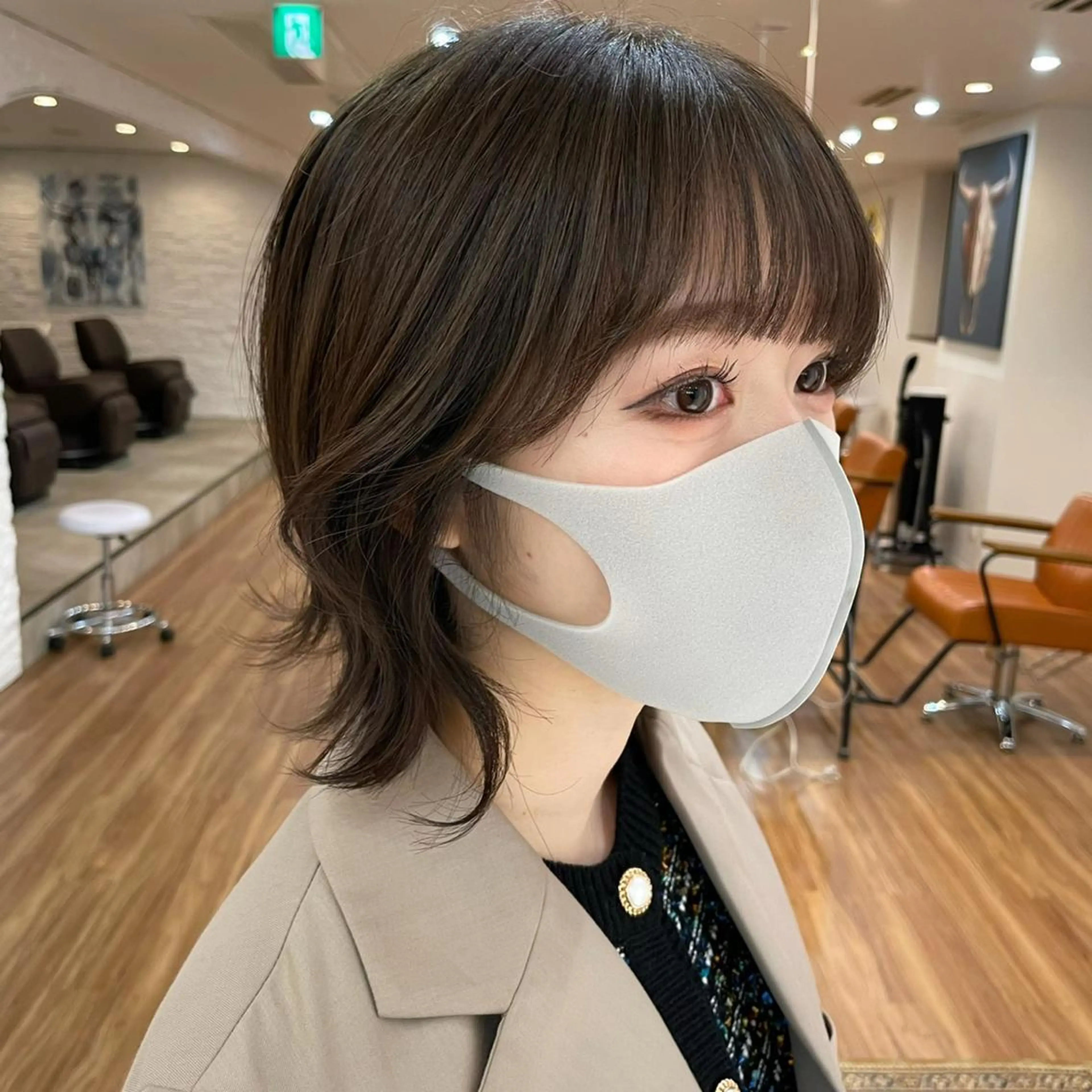 ミディアム カラー アッシュ ブルーカラー ブルーアッシュ 【韓国風くびれヘア】 joule小木曽輝のヘアスタイル