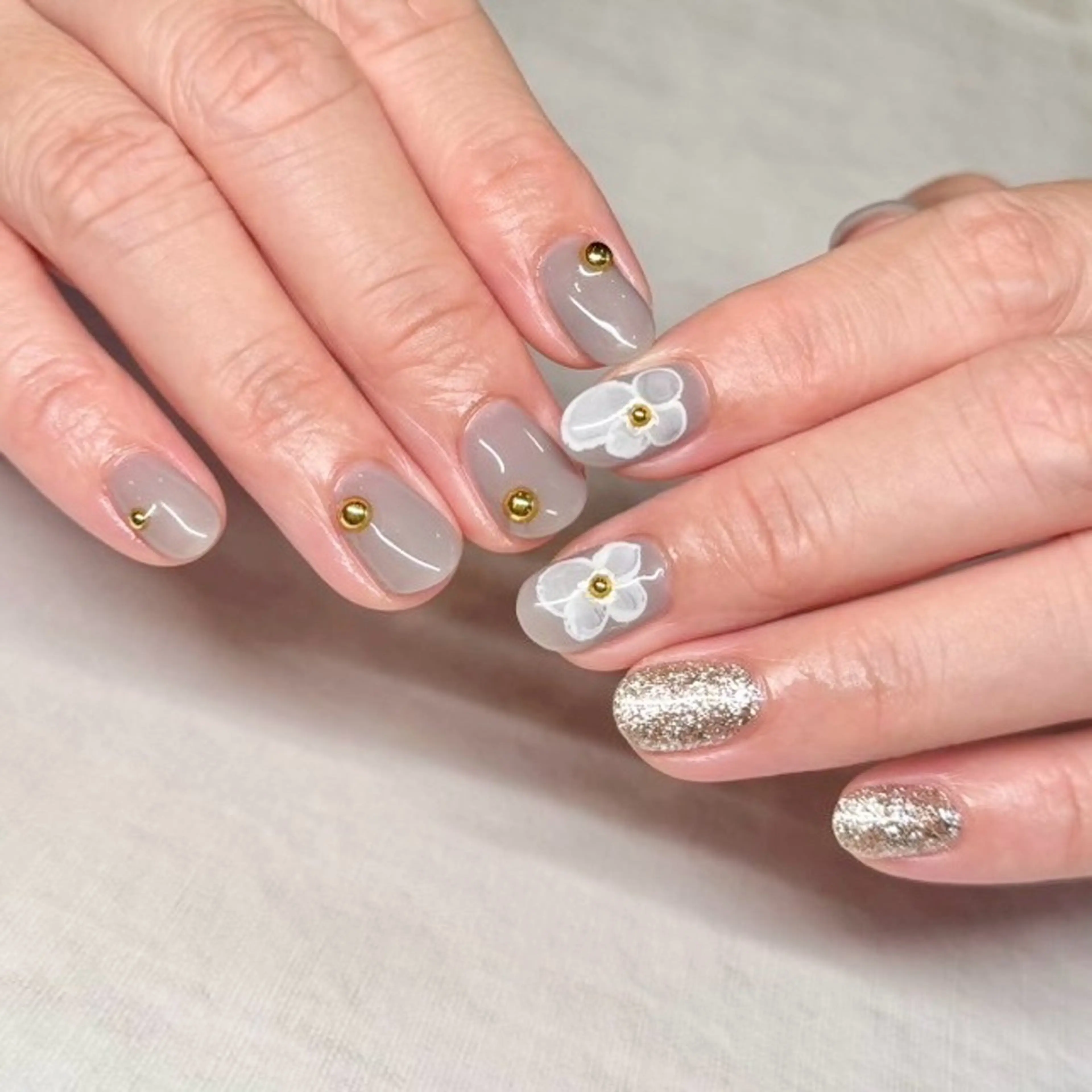 ネイル ハンドネイル 【B.nail】名古屋志賀本通-フィルイン/ニュアンス/定額/長さだし-所属・橋立 敬子のネイルデザイン