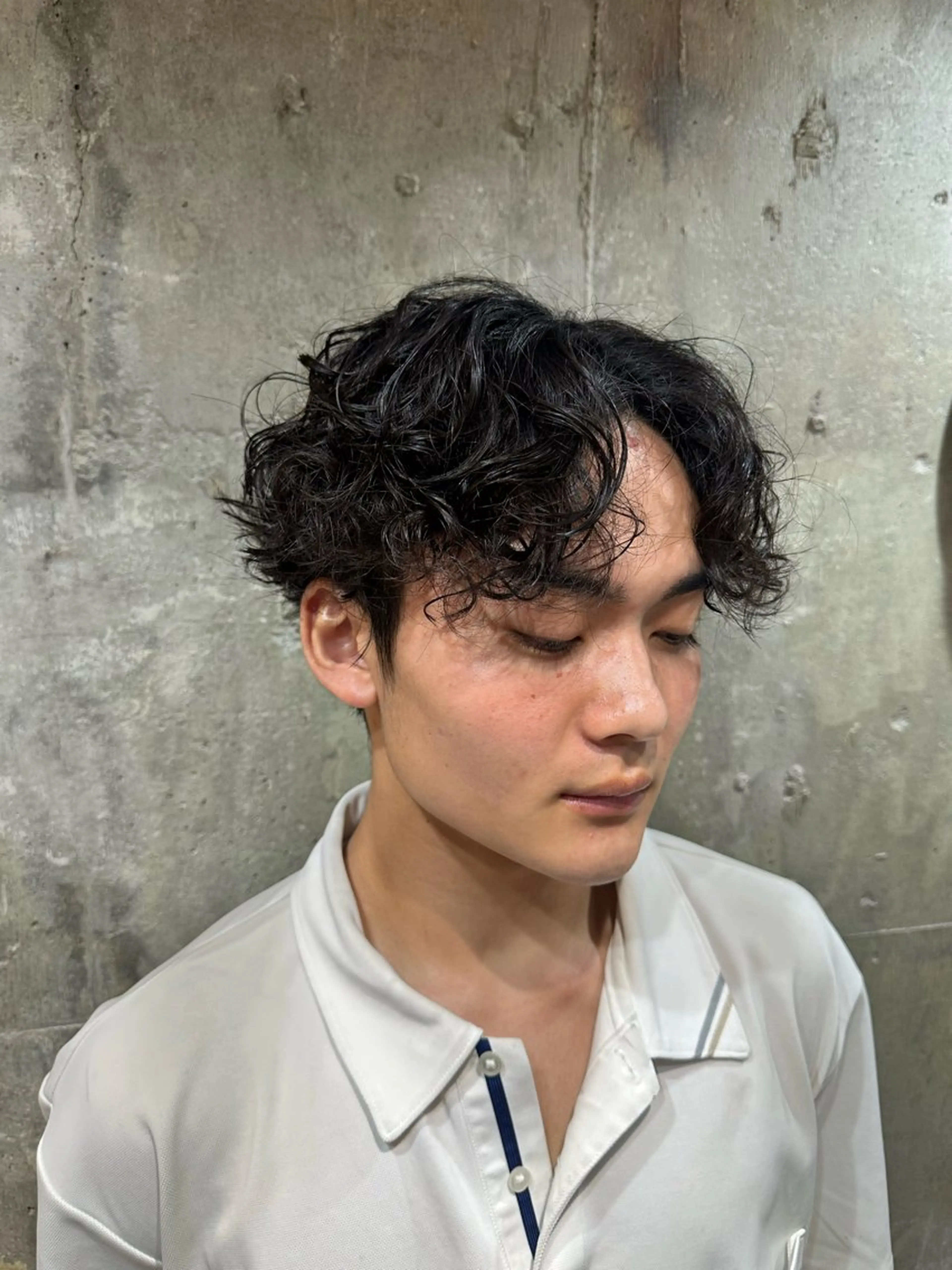 ショート パーマ メンズ メンズパーマ 波巻きパーマ 外国人風カラー スパイラルパーマ SOLEIL 白井 ／メンズ専門のヘアスタイル