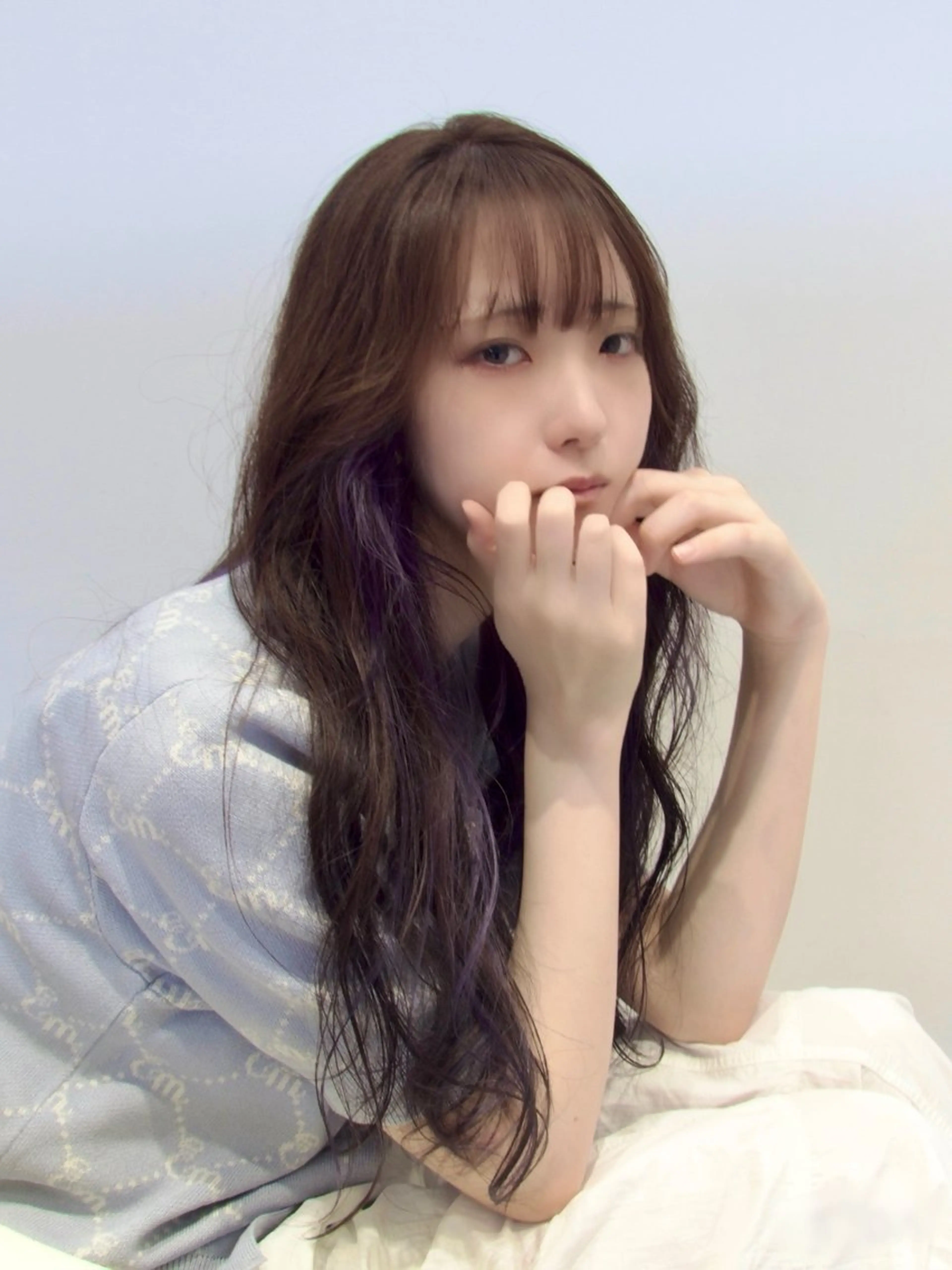 ロング カラー インナーカラー ラベンダーカラー ヘアカラー 佐藤悠生/ メンズカット．パーマのヘアスタイル
