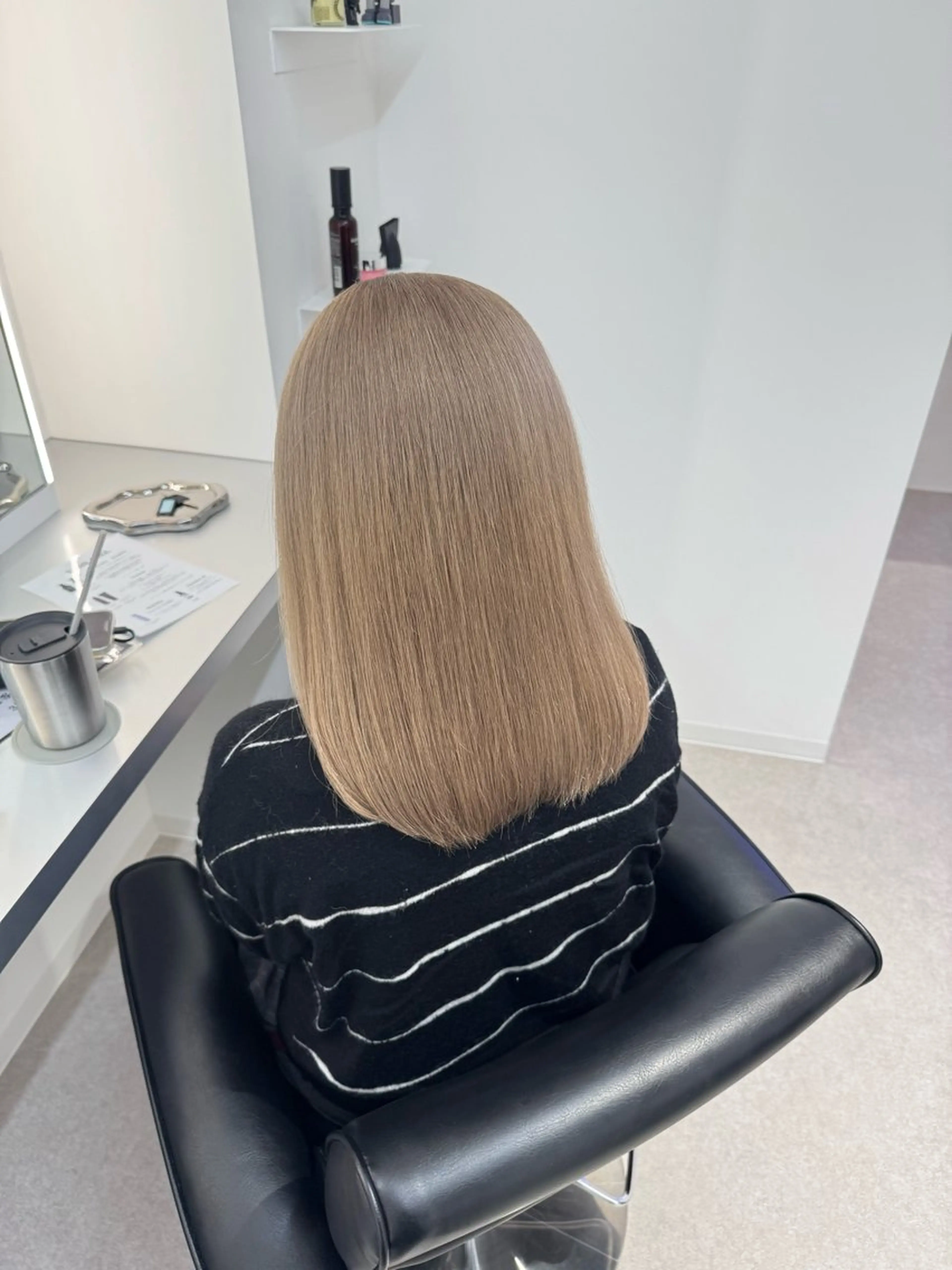 ミディアム カラー ヘアカラー トリートメント ブリーチ/艶カラー 💎koharu💎のヘアスタイル