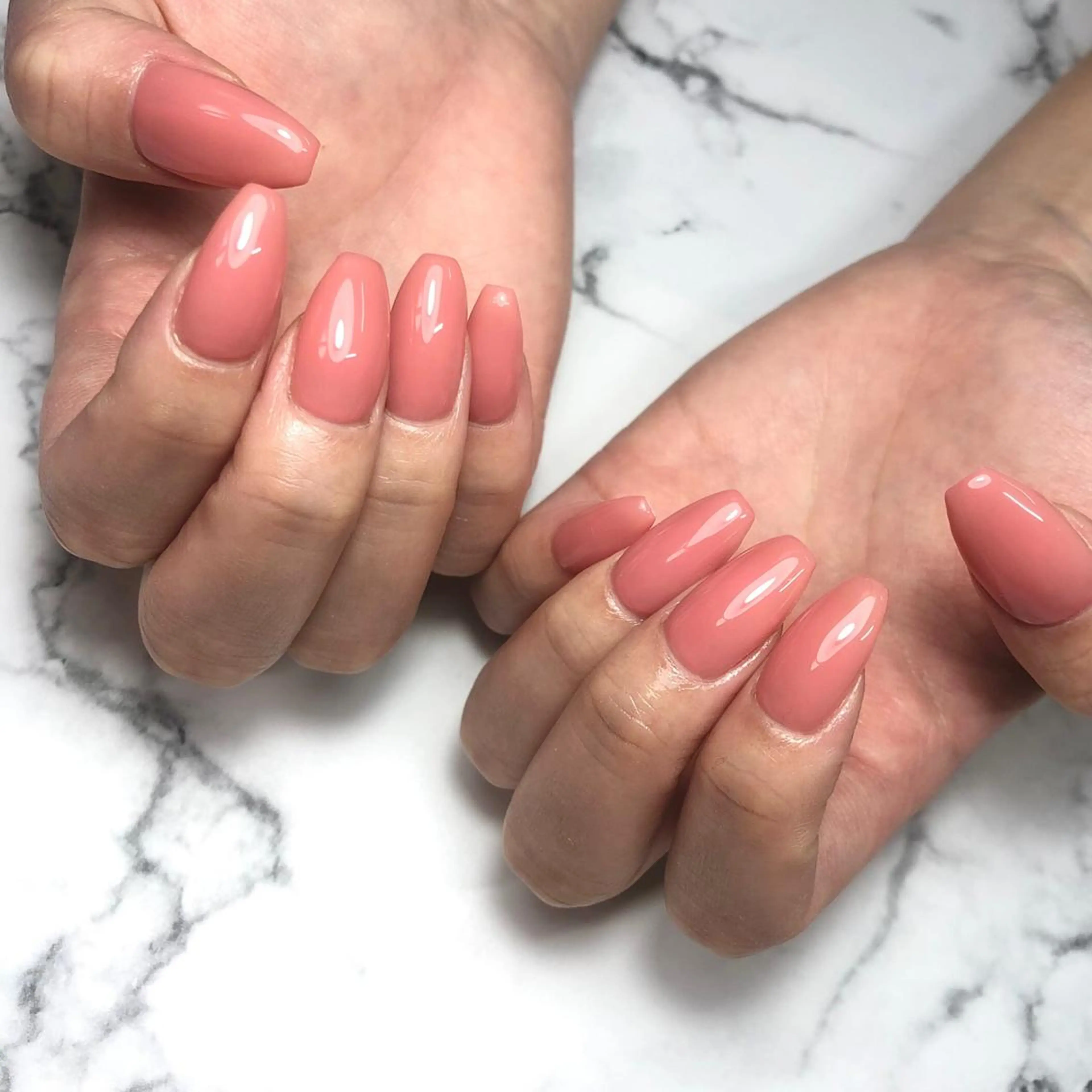 ネイル 持ち込み オフィスネイル ワンカラーネイル ピンク シンプルネイル ハンドネイル NAIL NOWのネイルデザイン