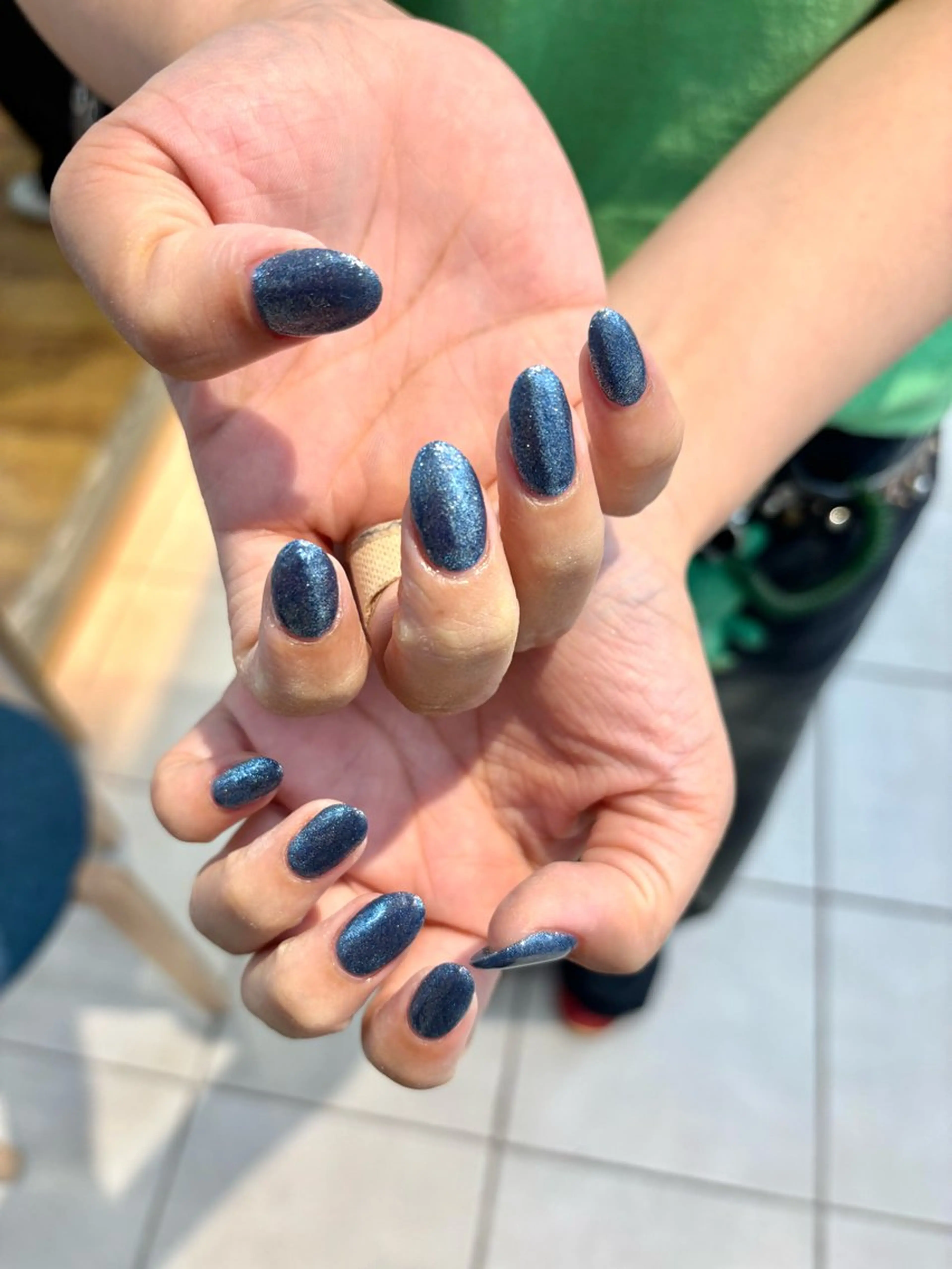 ネイル ブルー ラメ(グリッター) saki nail9のネイルデザイン