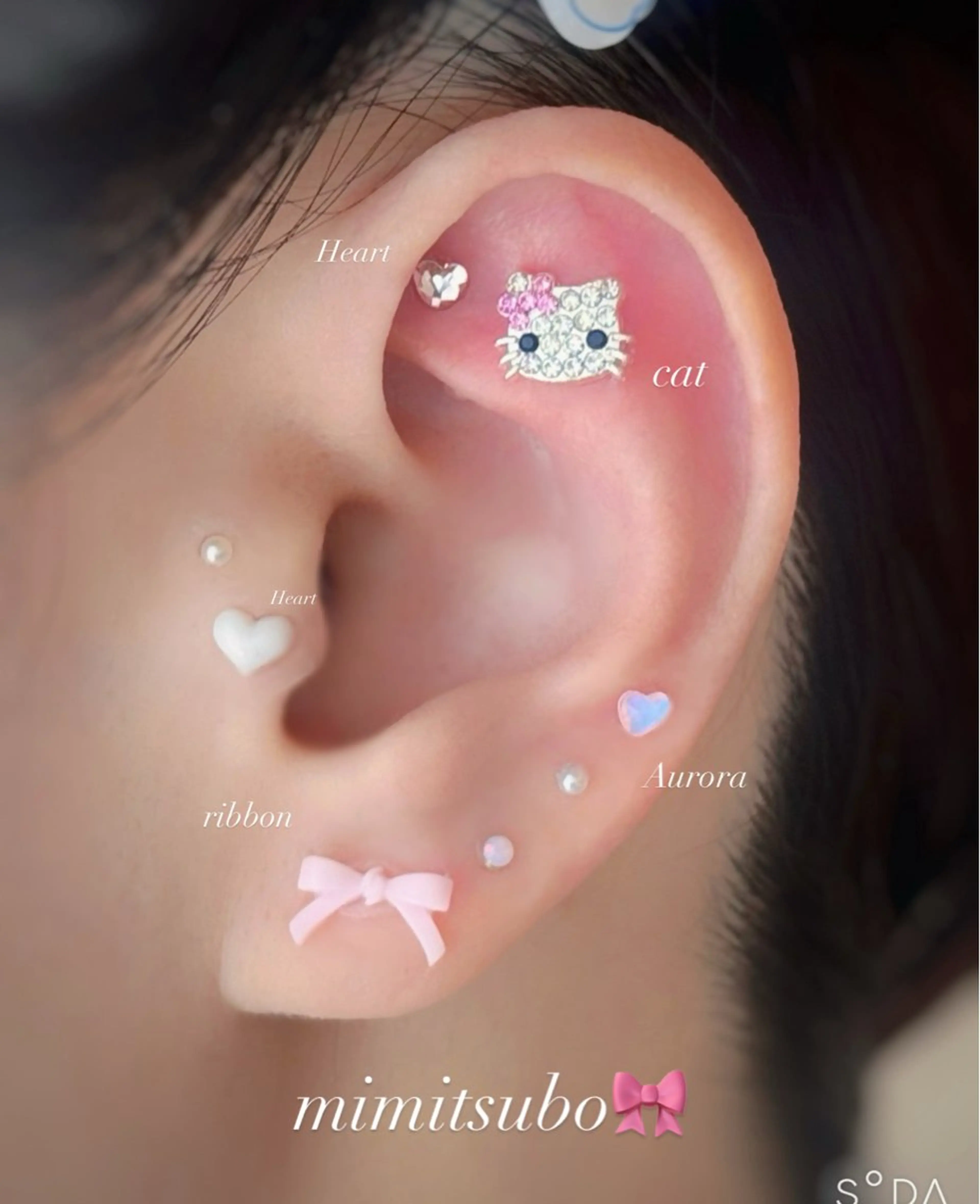 マツエク・マツパ その他 Azuria eyelash 恵比寿店所属・耳ツボジュエリー🎀 韓国束感まつげ🩵のマツエク・マツパデザイン