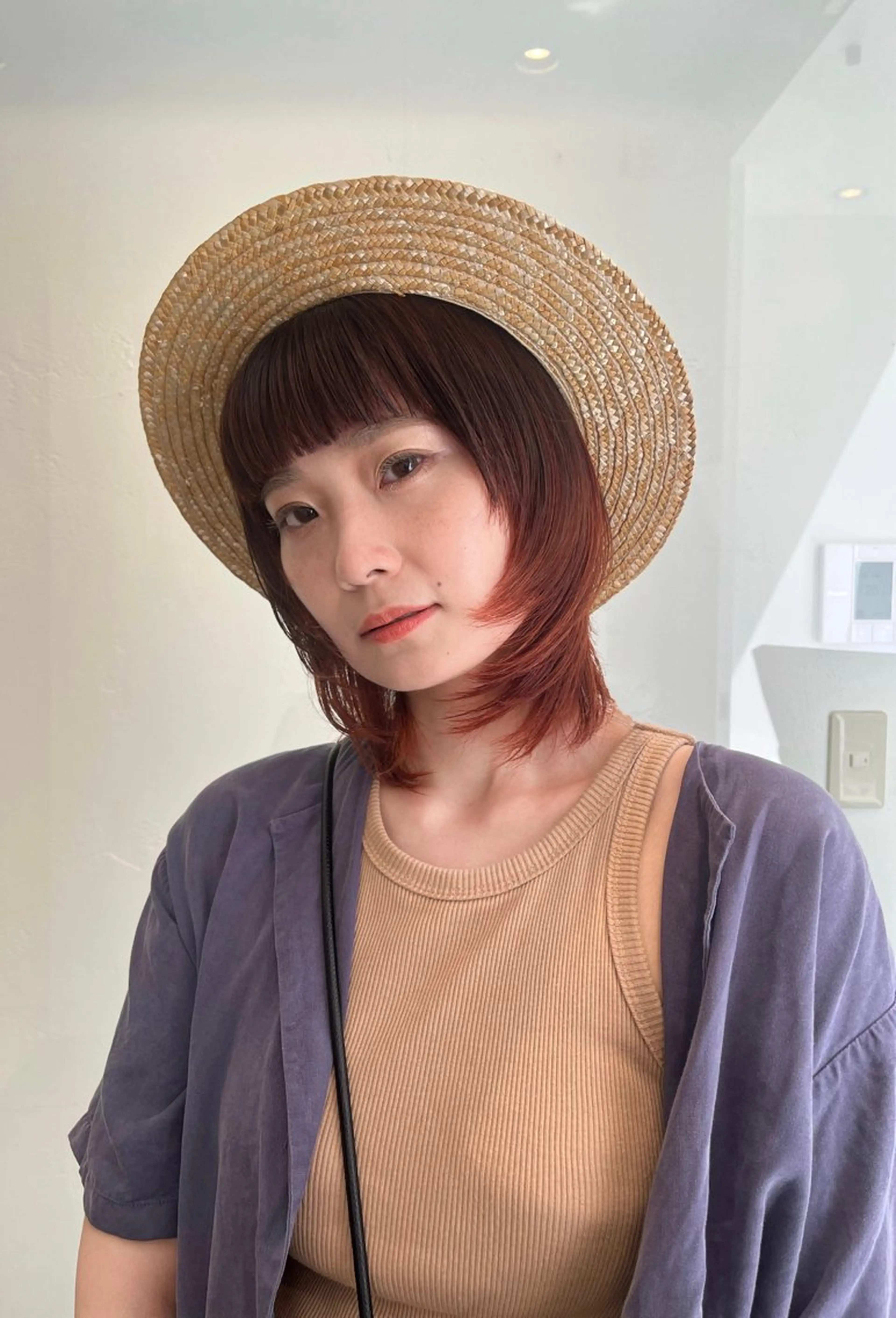 前髪カット＋ワンカラーの写真