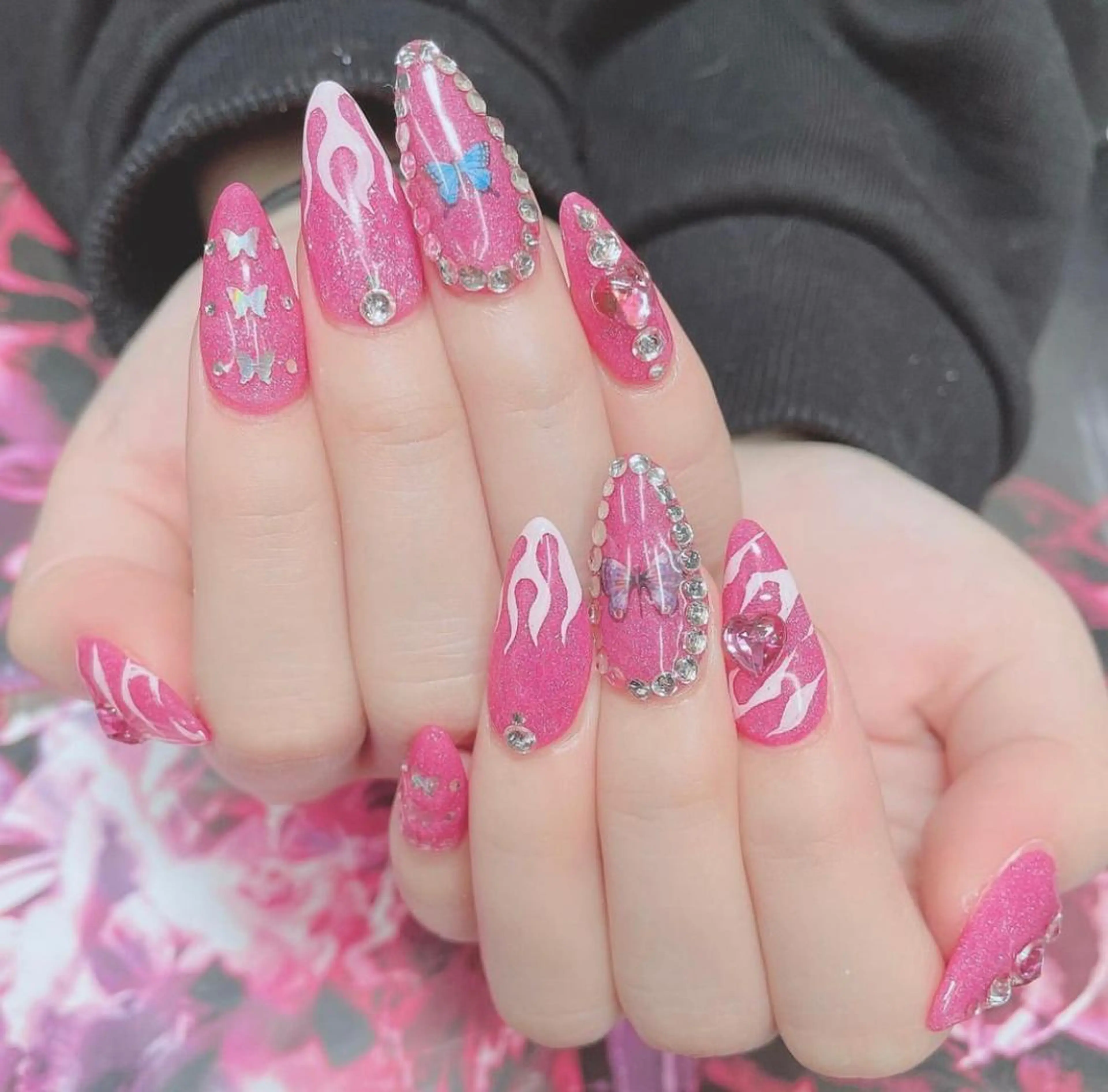 ネイル 長さ出し ピンク 春ネイル ネイルチップ Moana Nail 長さだし専門店のネイルデザイン