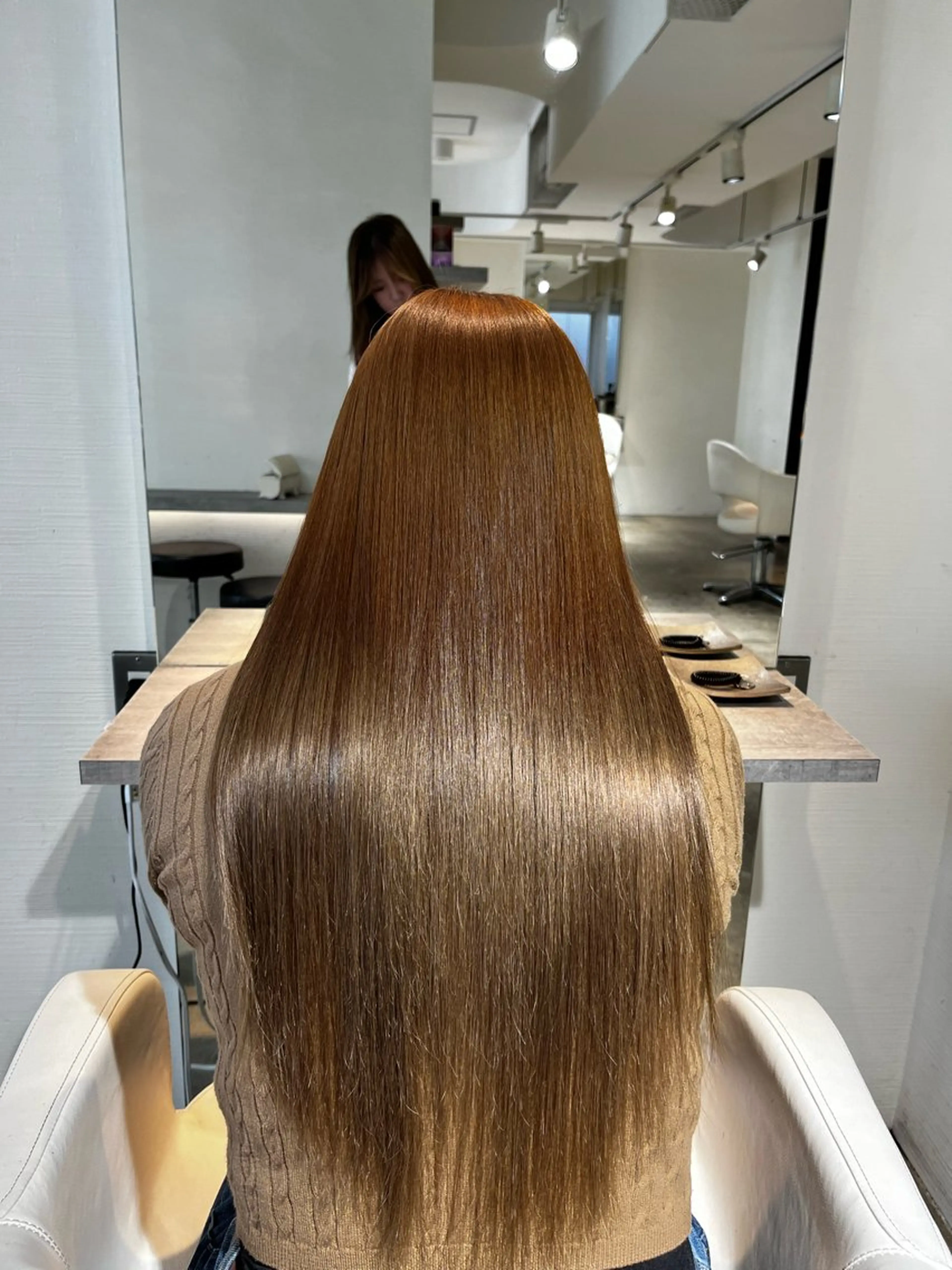 セミロング ヘアカラー トリートメント ♥️透明感×抜け感 ベージュ/佑珠♥️のヘアスタイル