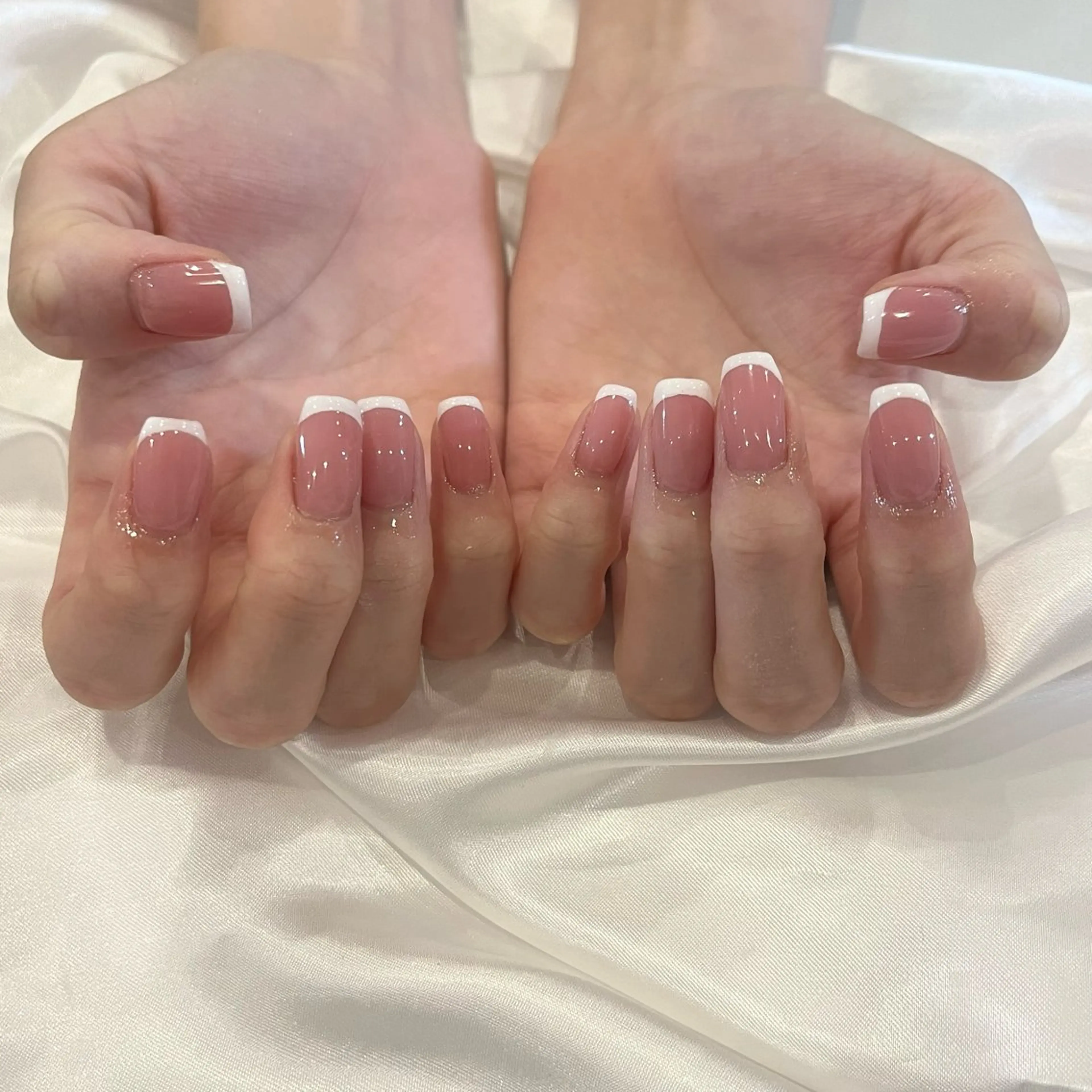 ネイル フレンチネイル ピンク ホワイト ハンドネイル ♡Tajima Yumeka♡のネイルデザイン