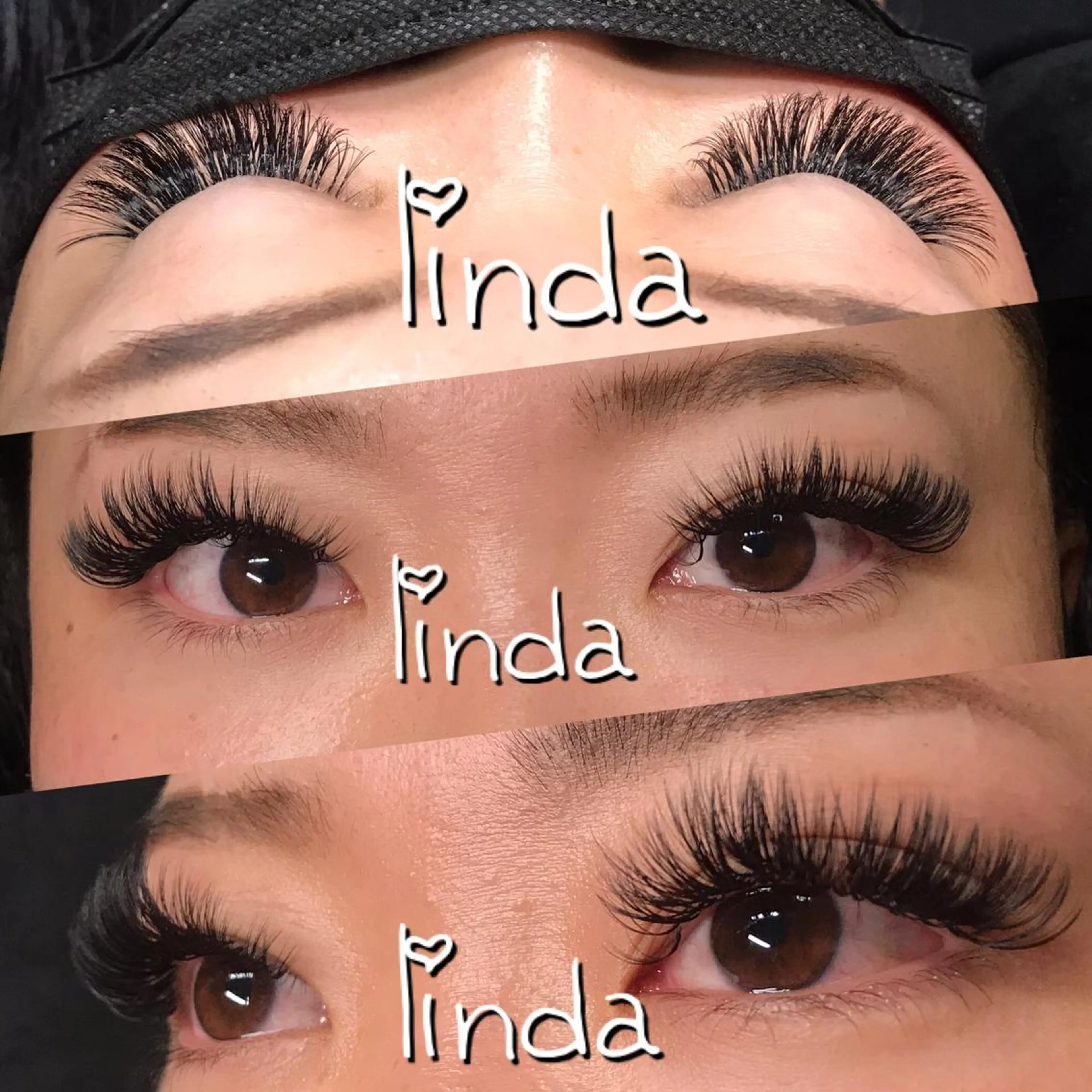 マツエク・マツパ 付け放題 ボリュームラッシュ linda lashesのマツエク・マツパデザイン