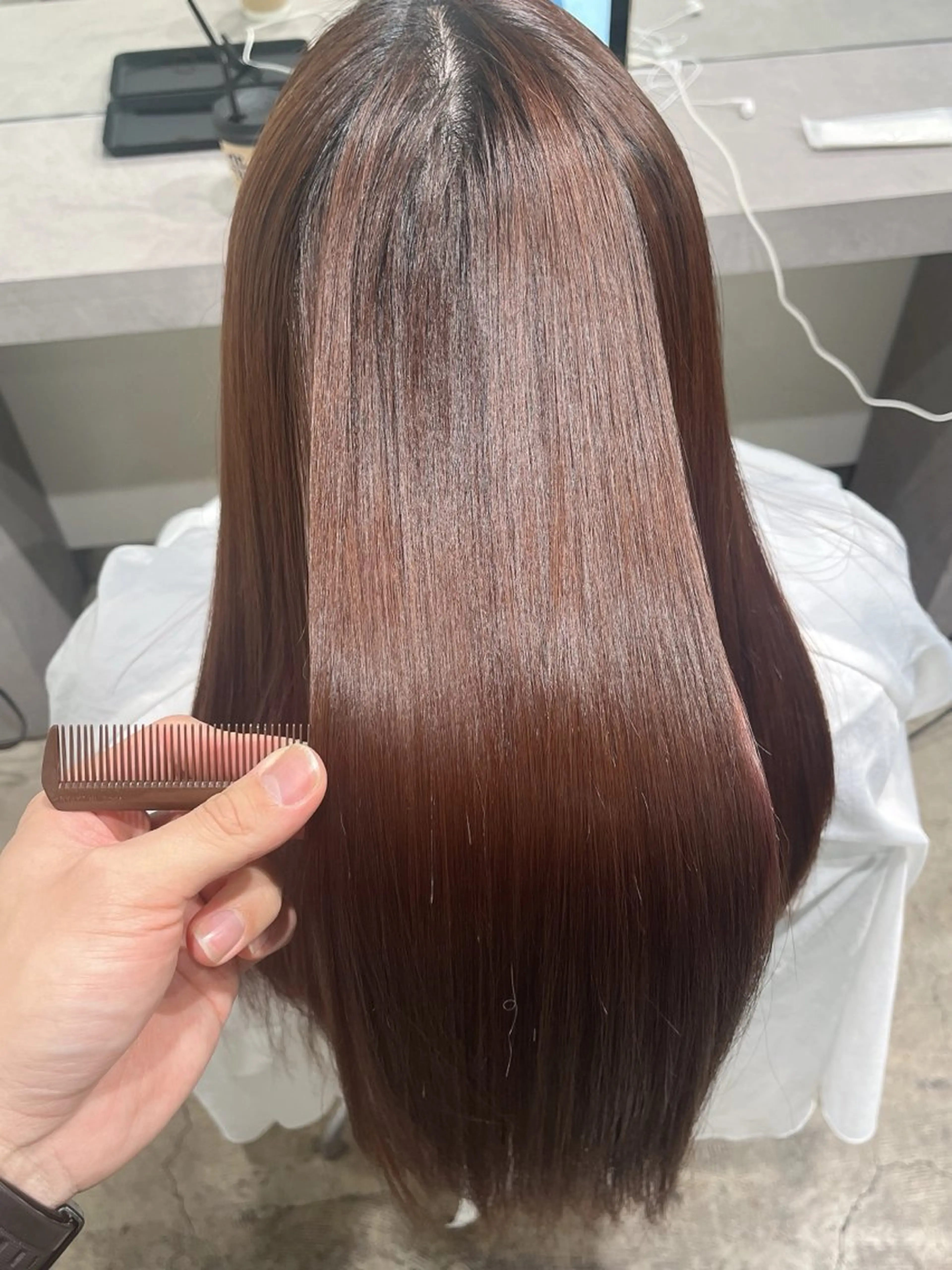 セミロング パーマ 縮毛矯正 ストレートパーマ 韓国風レイヤー特化 いくたのヘアスタイル