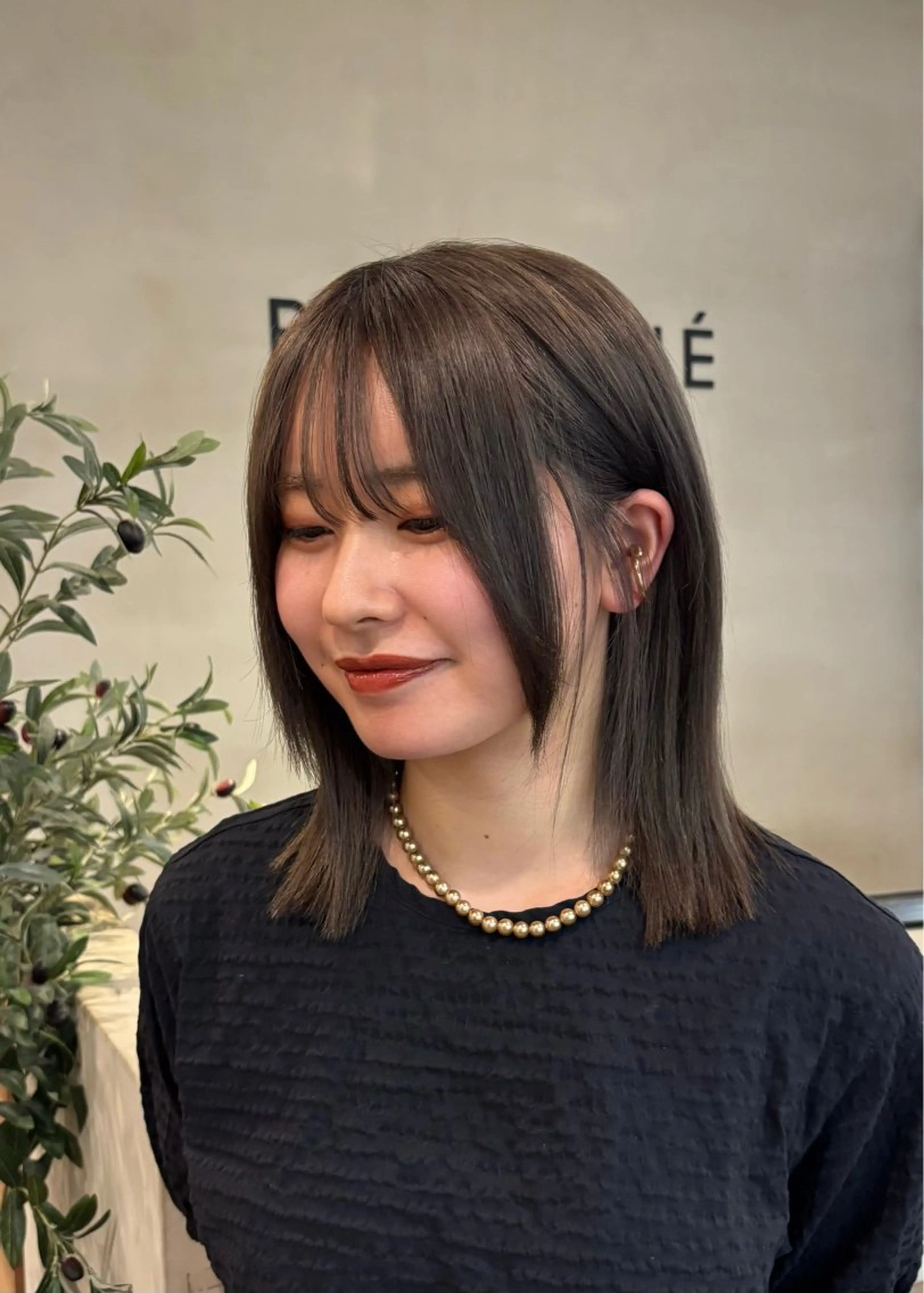 ミディアム カラー グレージュ カット ヘアカラー 春日井/透明感カラー 大人カラー／高木琉菜のヘアスタイル