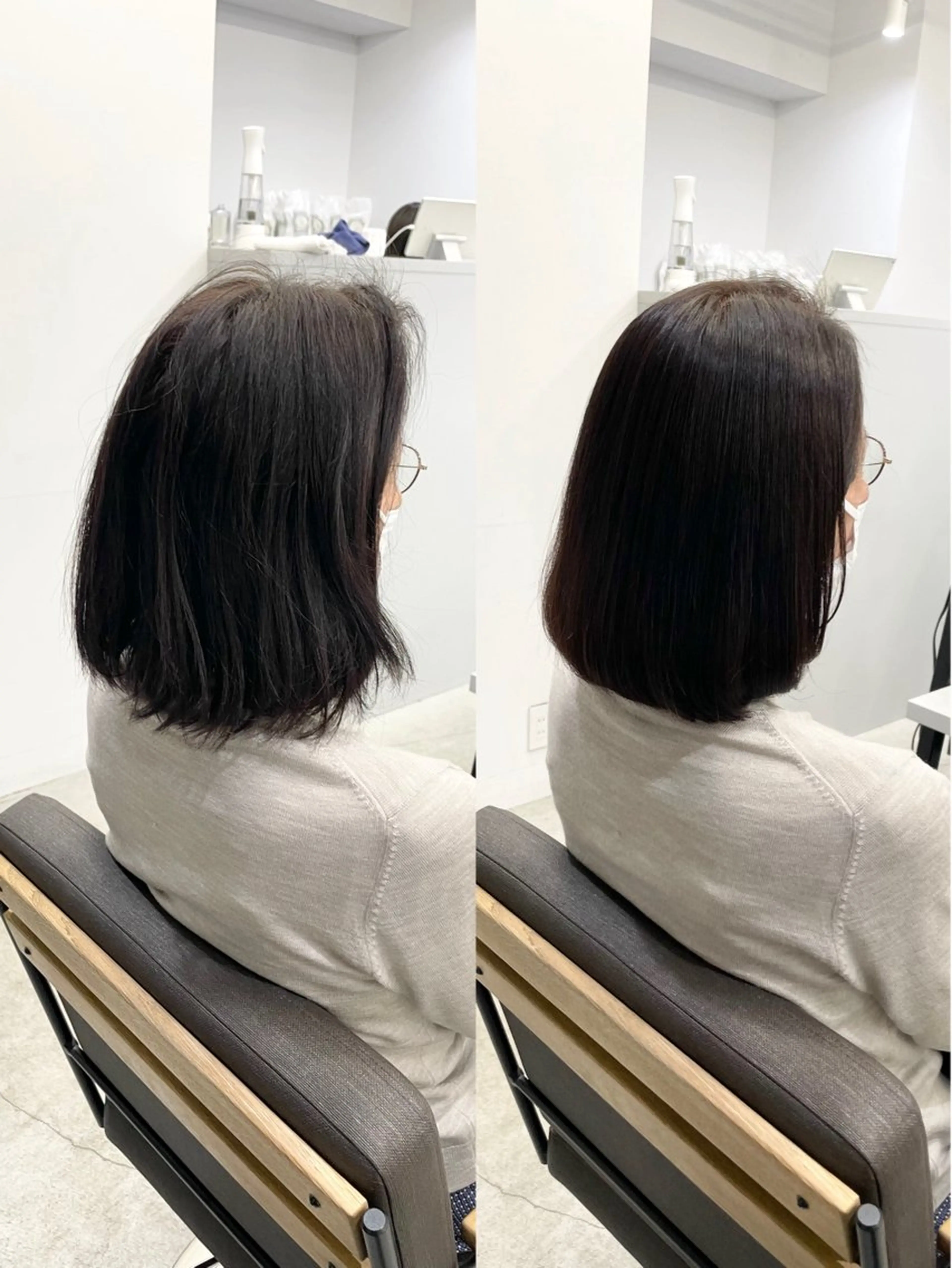 ミディアム カラー パーマ ミディアムパーマ 髪質改善 縮毛矯正 ストレートパーマ カット ヘアカラー 縮毛矯正 トリートメント 美髪への最善策を貴方 へ✨凄い艶髪✨萩原のヘアスタイル