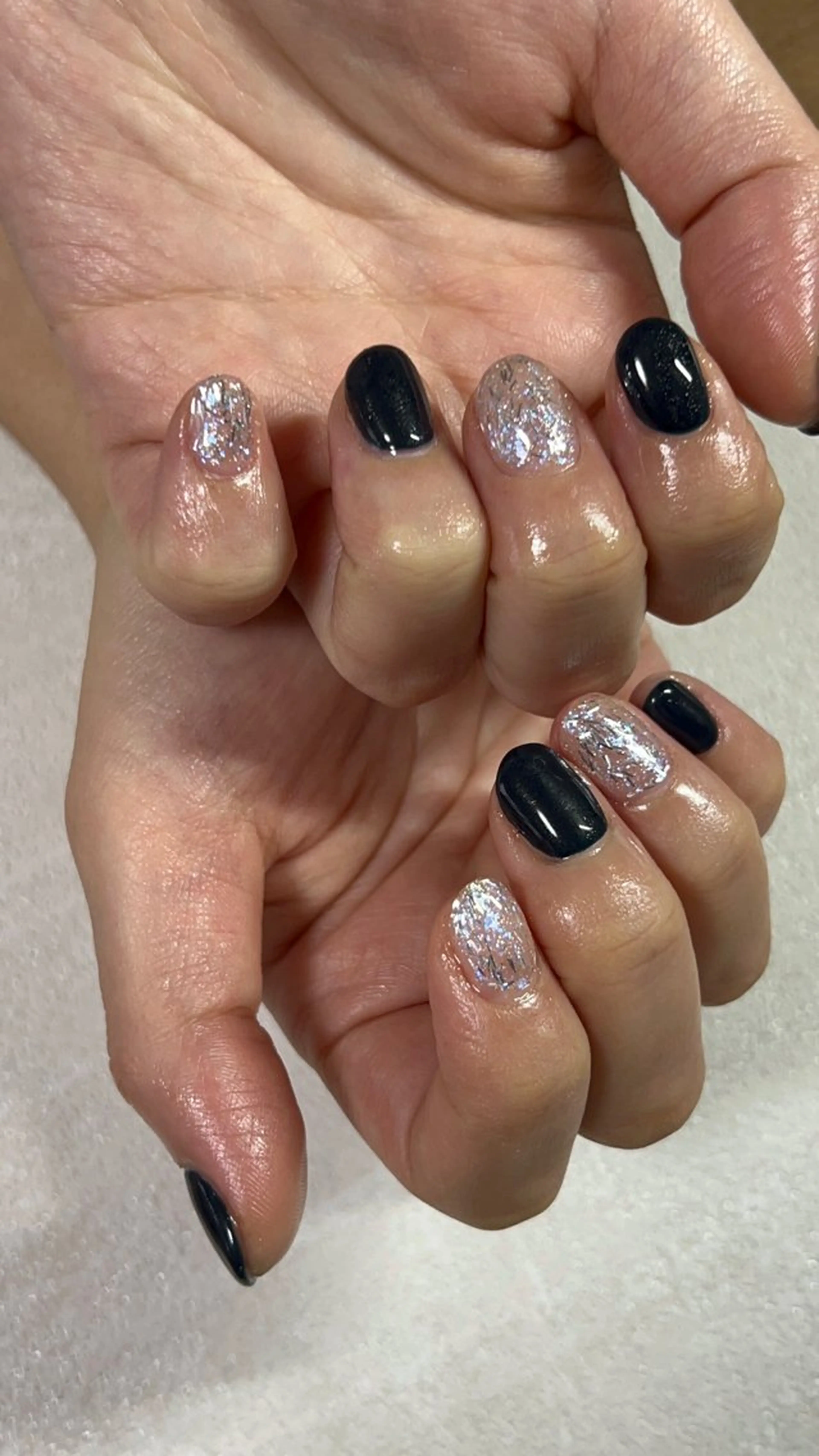 ネイル オーロラネイル フットネイル フレンチネイル ジェルネイル ラメ(グリッター) ハンドネイル Mogu nail 二子玉川のネイルデザイン