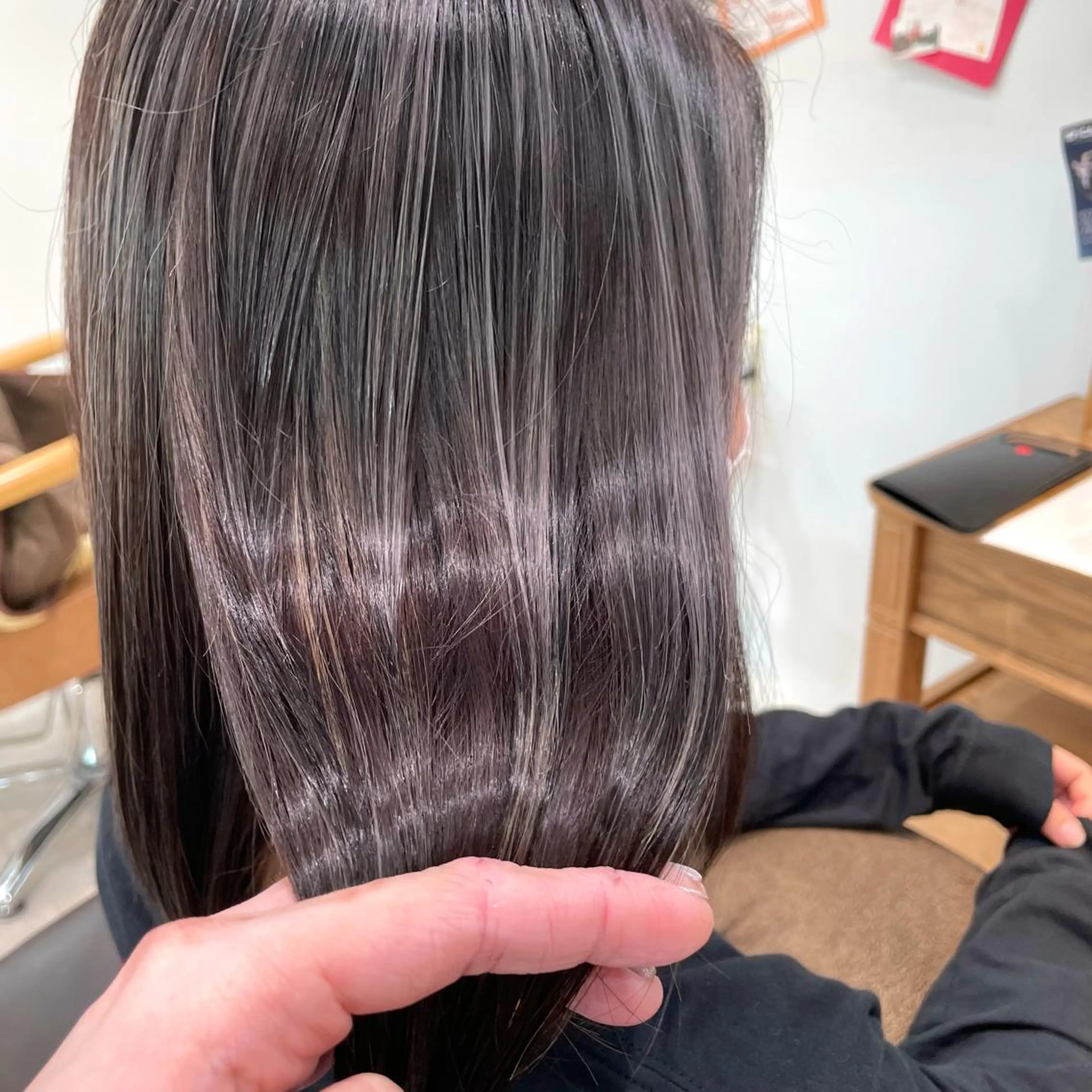 セミロング パーマ カット ヘアカラー 縮毛矯正 トリートメント 心斎橋/ブリーチなし 髪質改善/レイヤーのヘアスタイル