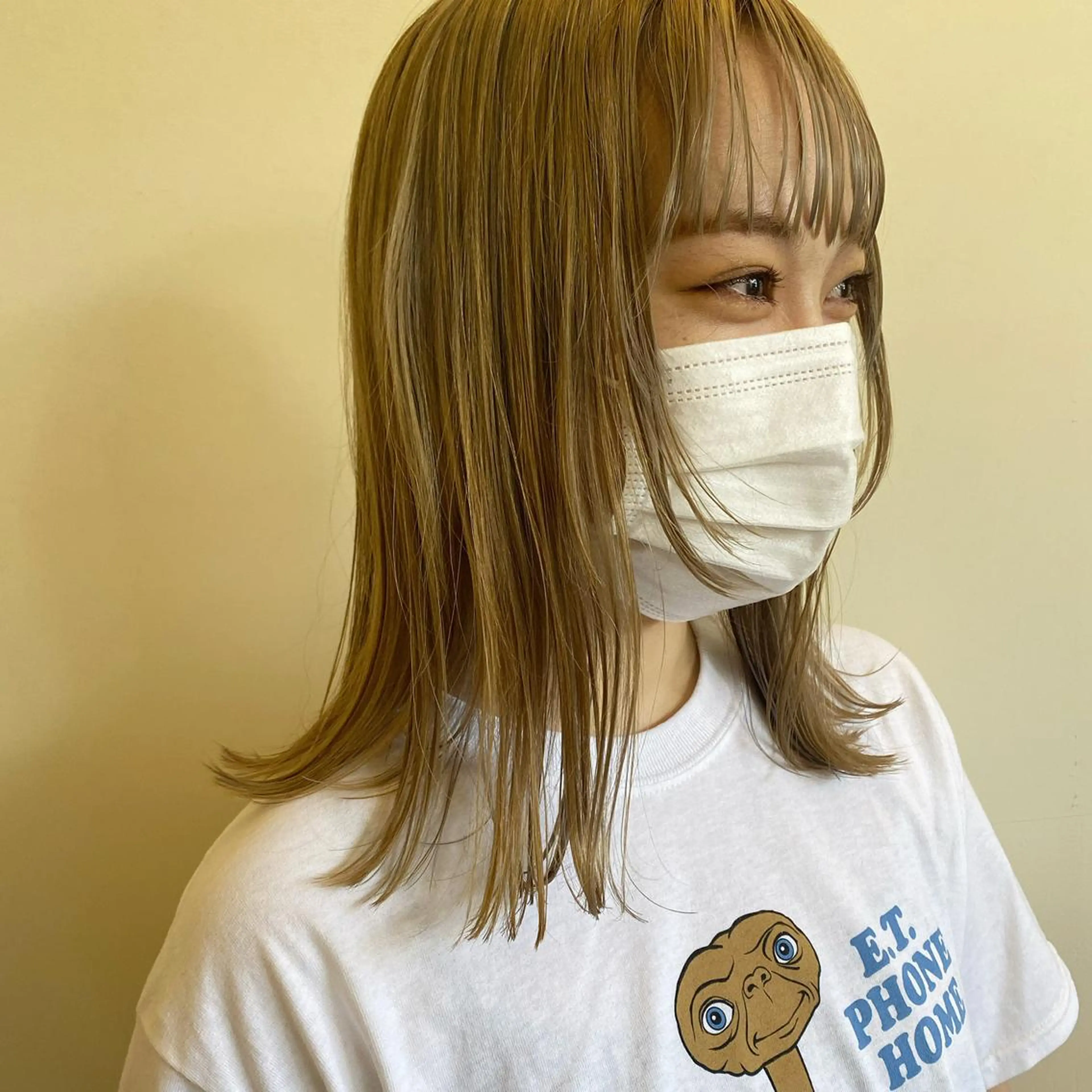 ミディアム カラー ベージュカラー イエローカラー 古民家個室サロン /SAORIのヘアスタイル