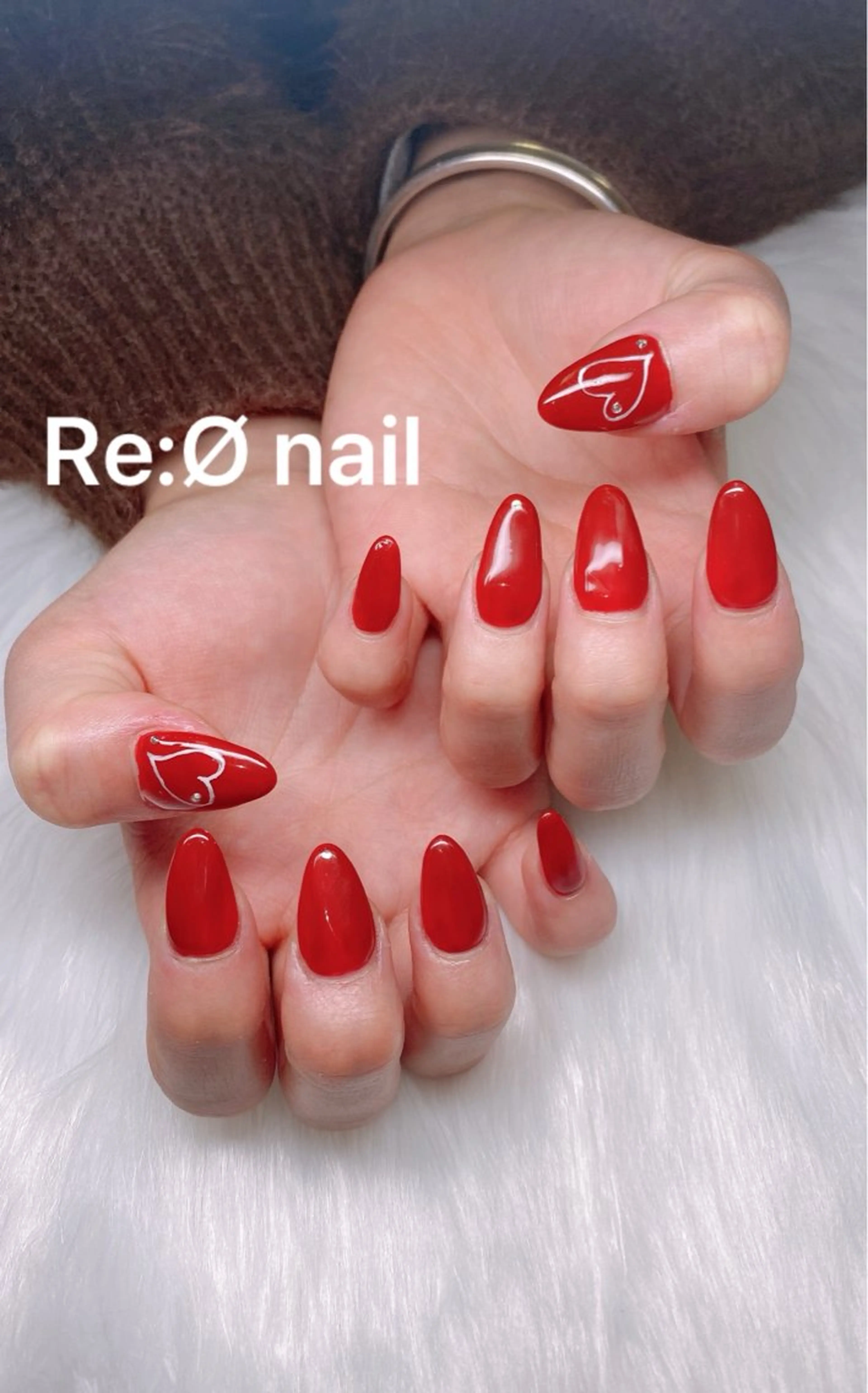 ネイル 赤色 ハンドネイル Re:Ø nail 🩵TSUJIのネイルデザイン