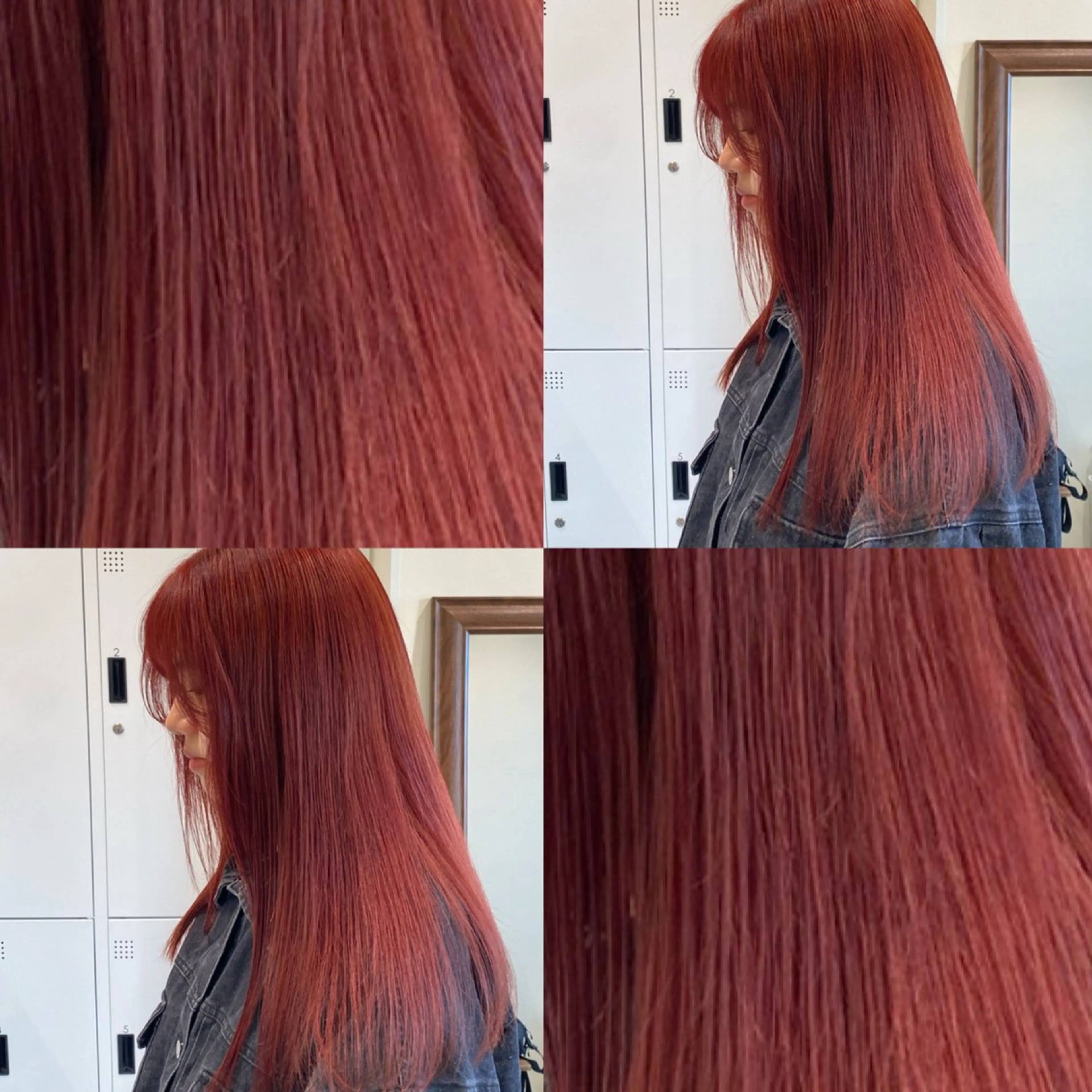 ロング カラー オレンジ ルビー カット ヘアカラー トリートメント ブリーチしても艶々 🫧暖色カラーすずなのヘアスタイル