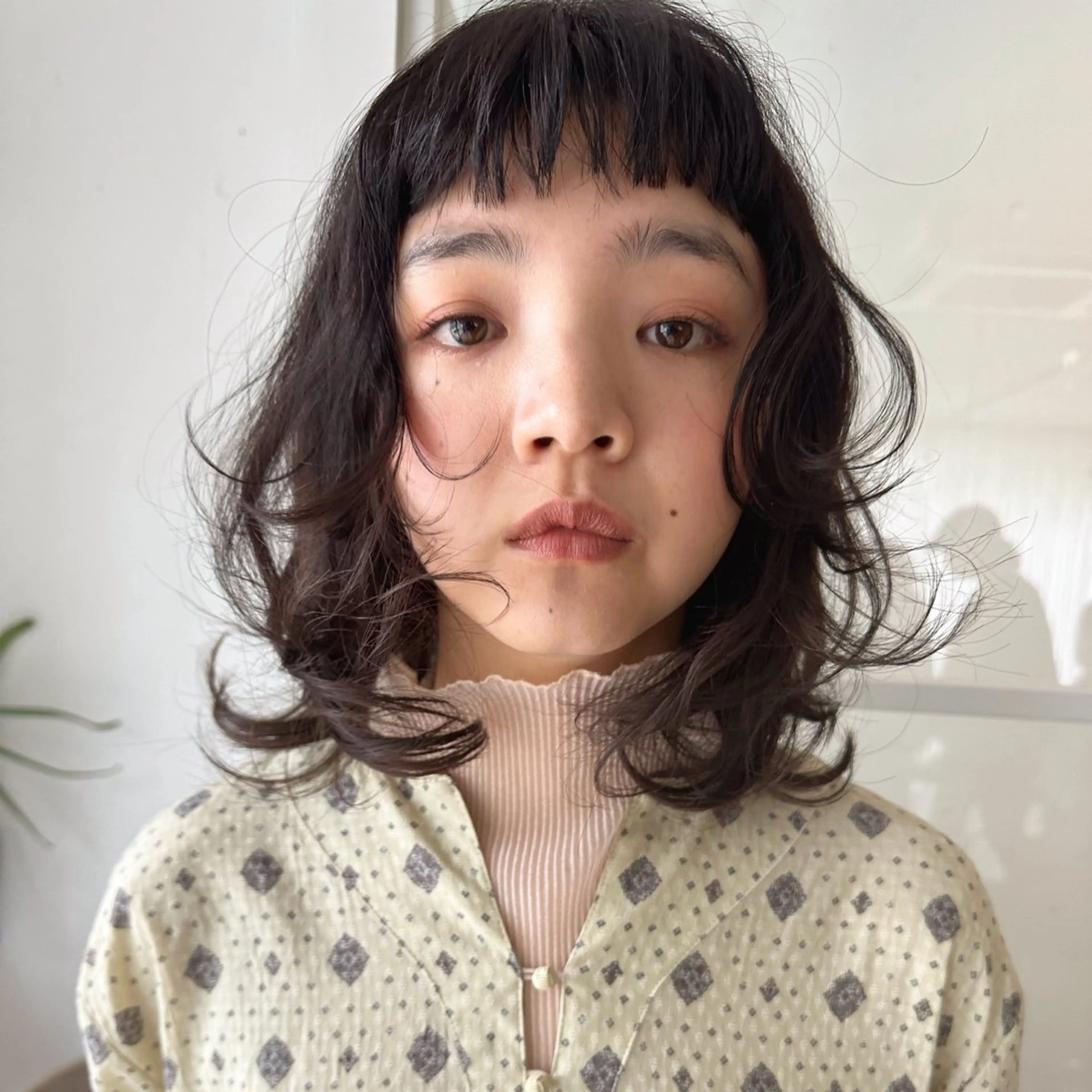 ショート パーマ ボブ ウルフカット カット ヘアカラー トリートメント ボブ顔まわりレイヤー 地毛風縮毛Yukiのヘアスタイル