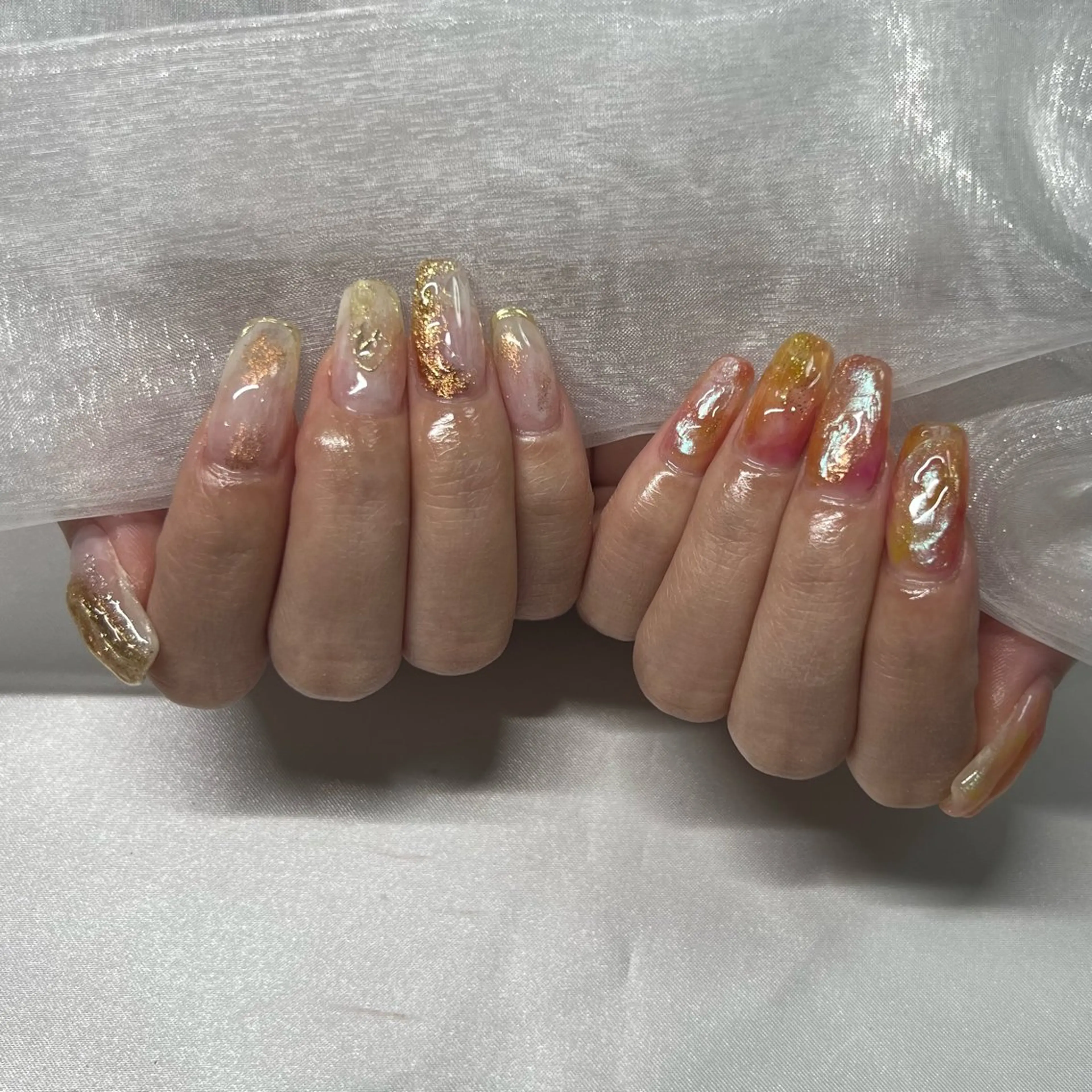 ネイル ジェルネイル 韓国ネイル ラメ(グリッター) マグネットネイル ミラーネイル ハンドネイル -nail salon-Reward所属・nail salon Rewardのネイルデザイン