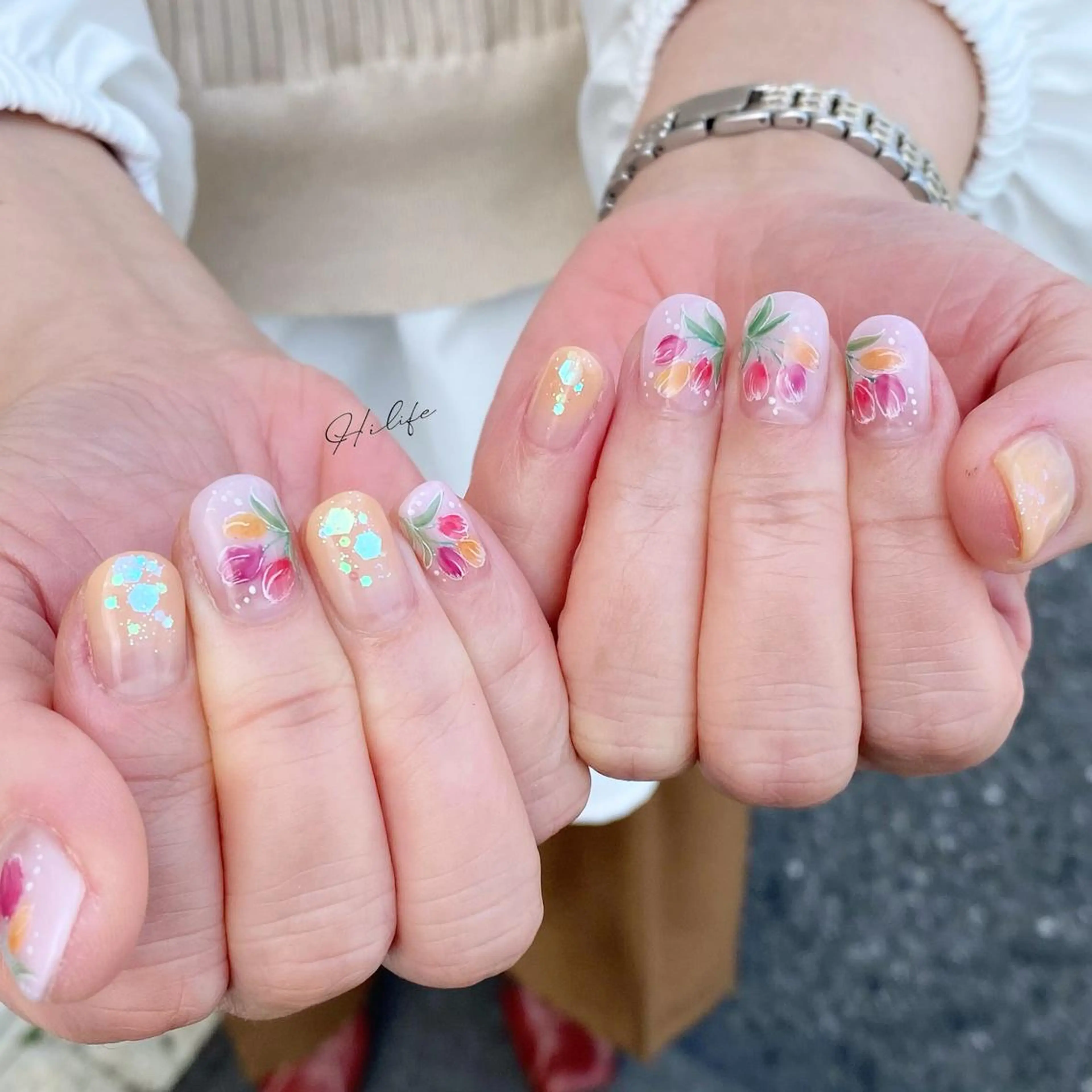 ネイル 春ネイル ネイルチップ ハンドネイル Nail Adore.のネイルデザイン