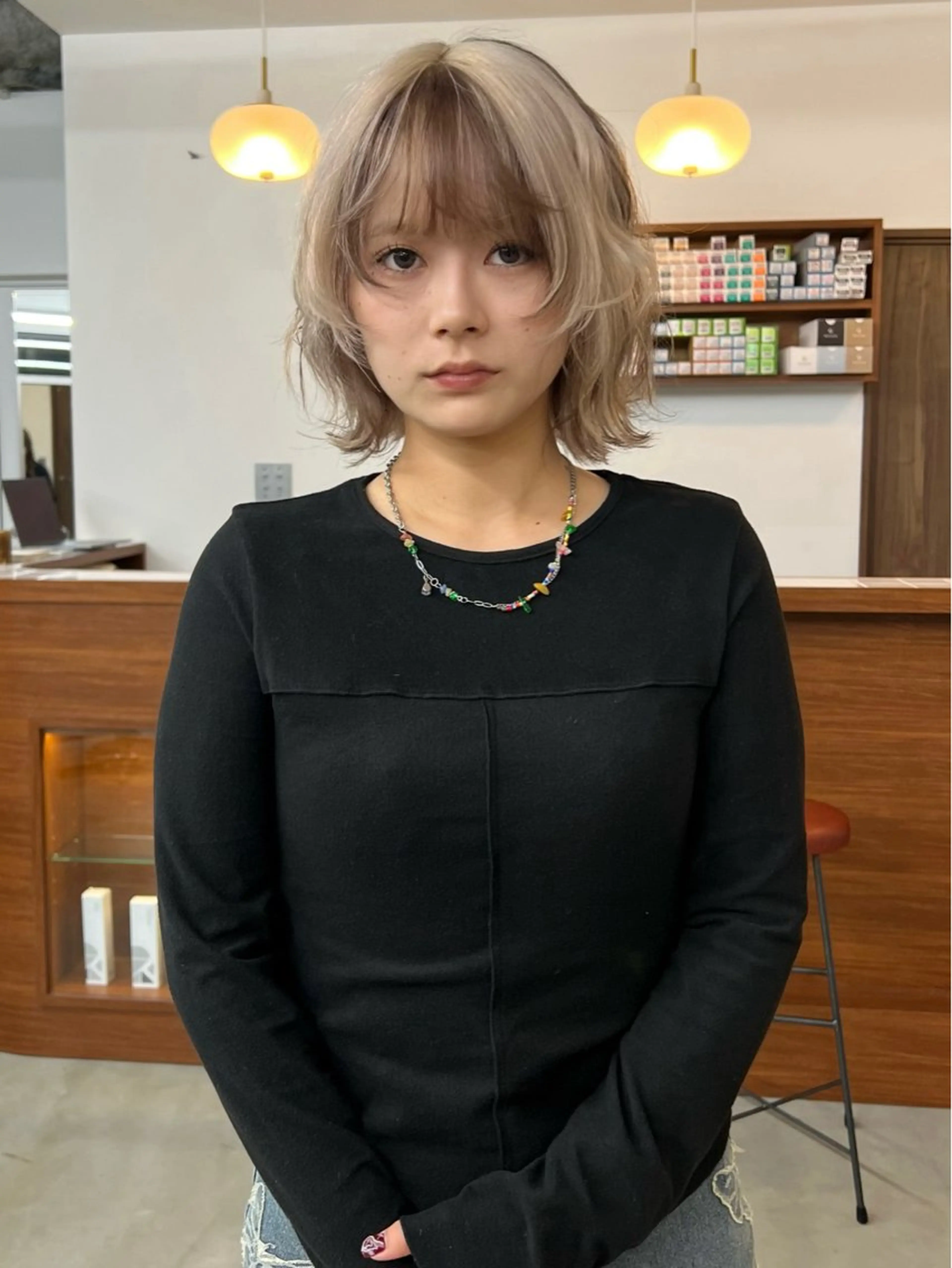 ミディアム ヘアカラー いざわりお /梅田/ブリーチのヘアスタイル