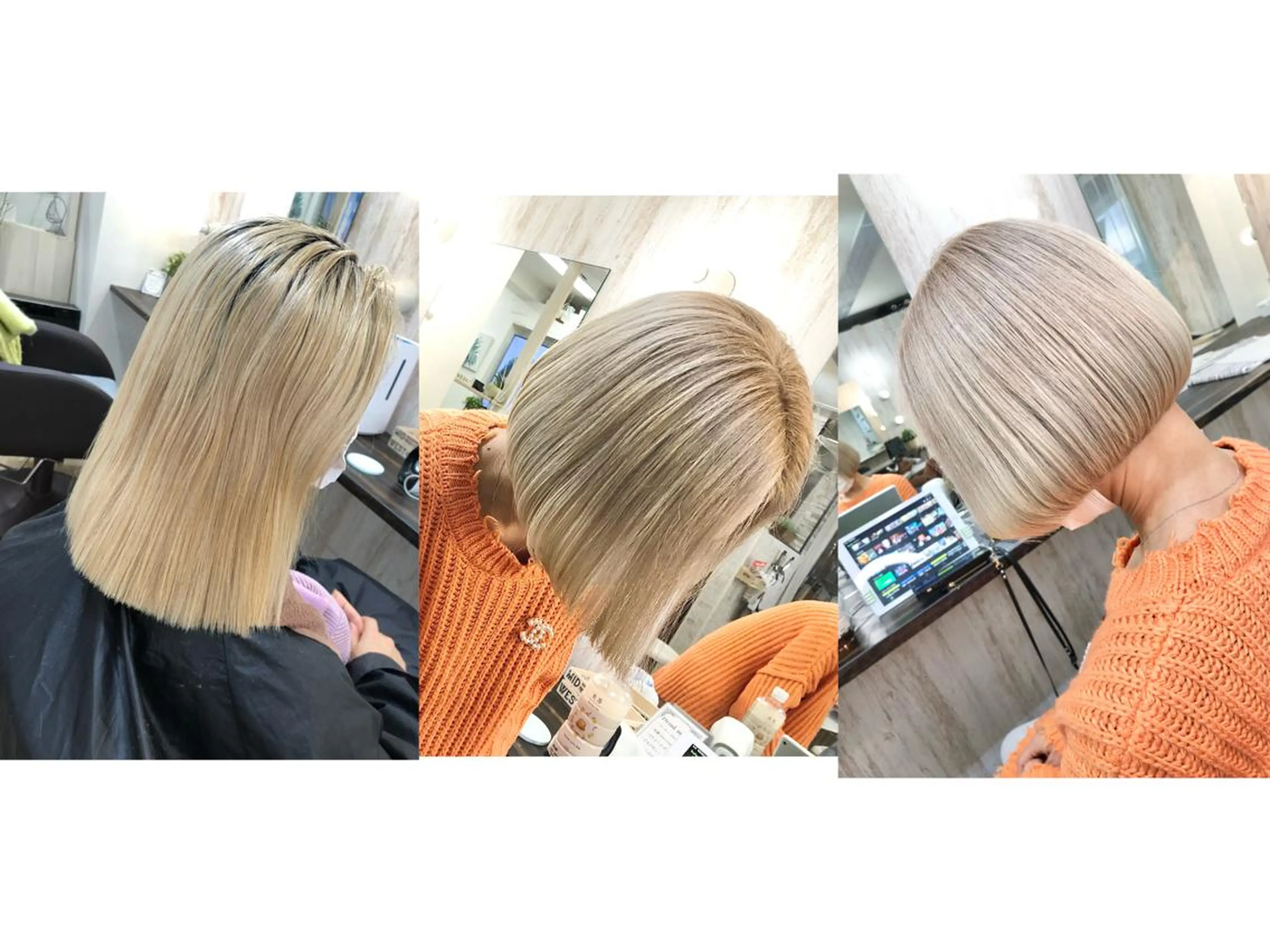 セミロング カラー ハイトーンカラー プライベートサロン LyoN/RYOTAのヘアスタイル