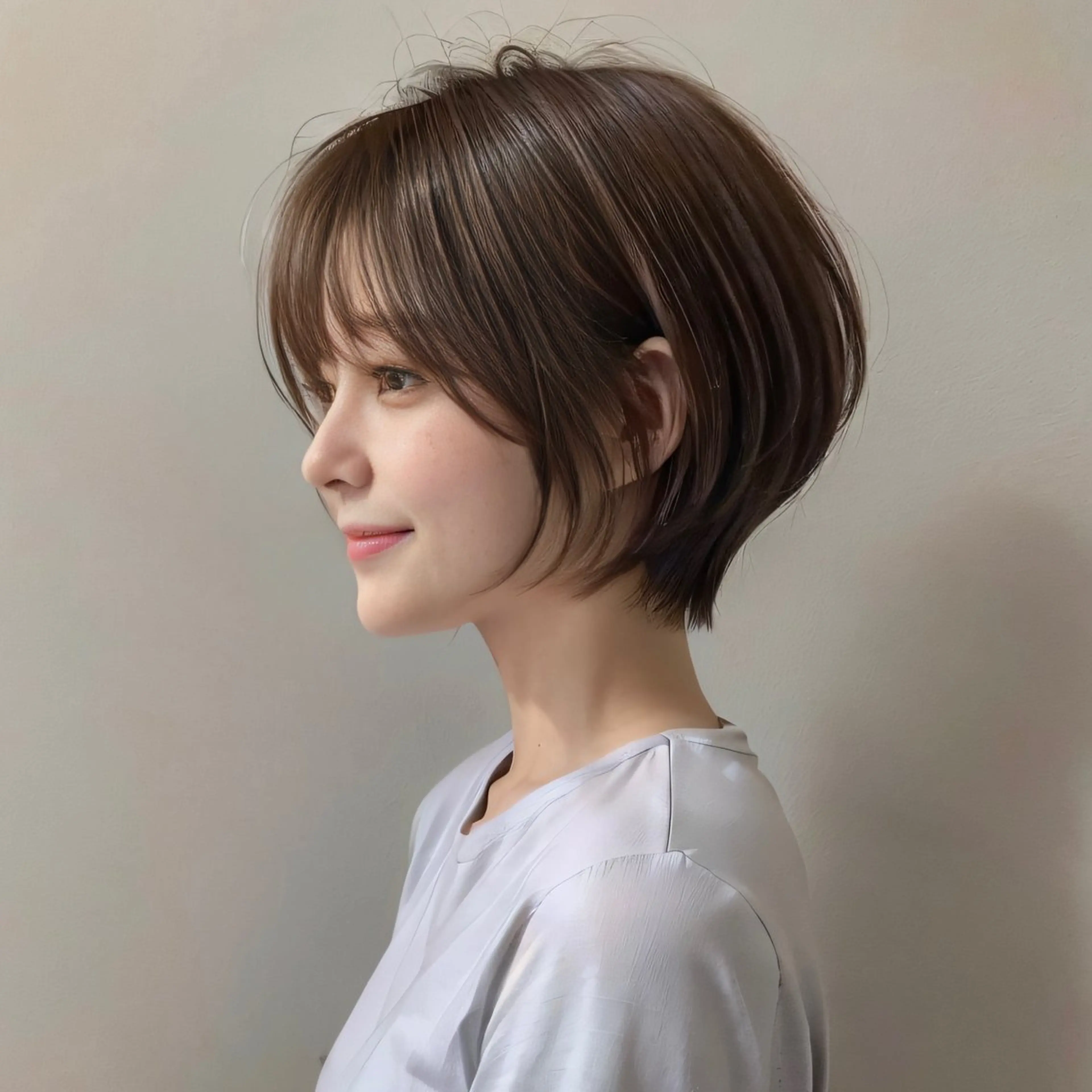 ショート レイヤー/顔周り カット/松岡 祥利のヘアスタイル