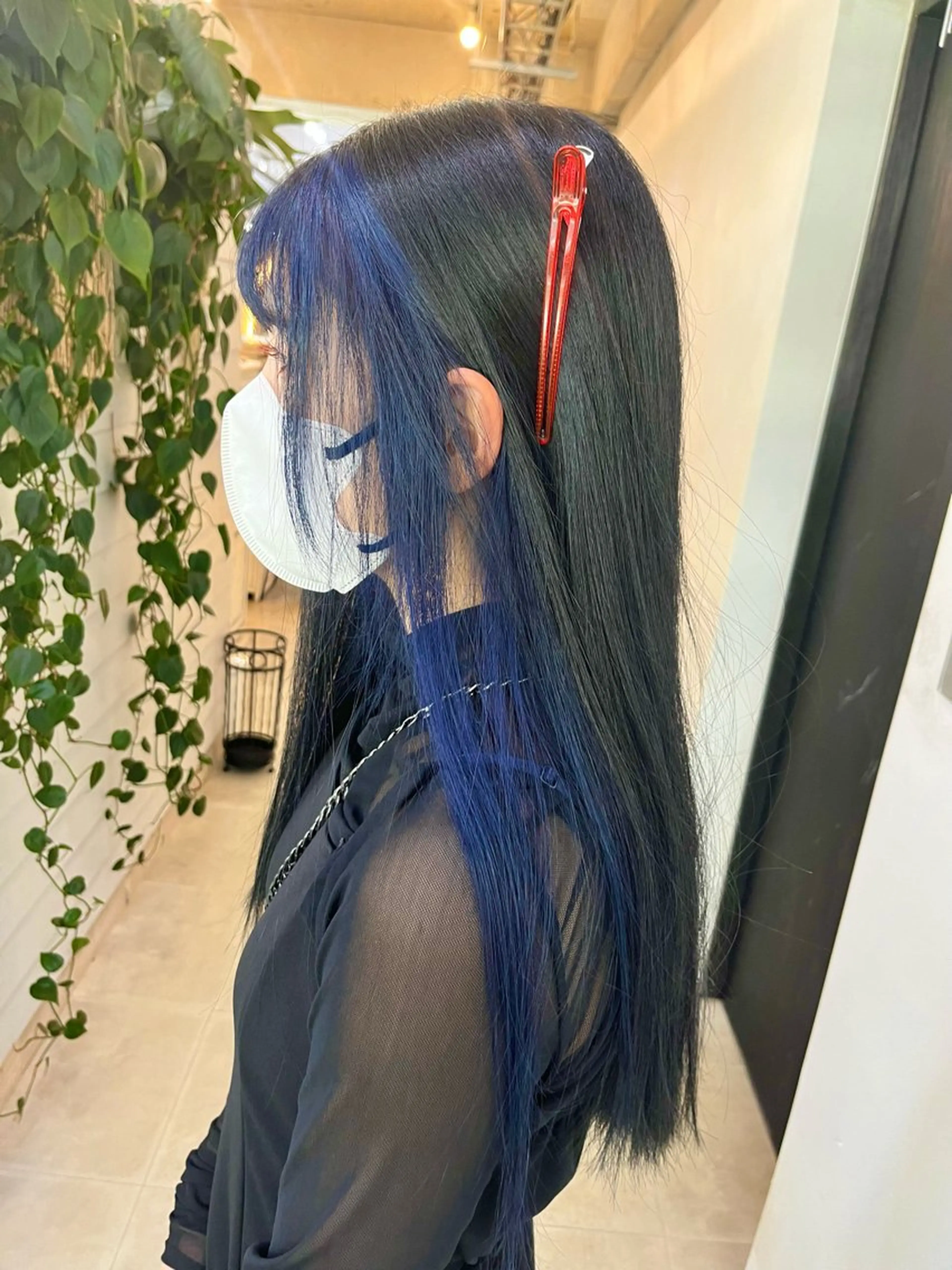 ロング カラー ブルーカラー ヘアカラー トリートメント 柔らかいヘアカラー 大成のヘアスタイル
