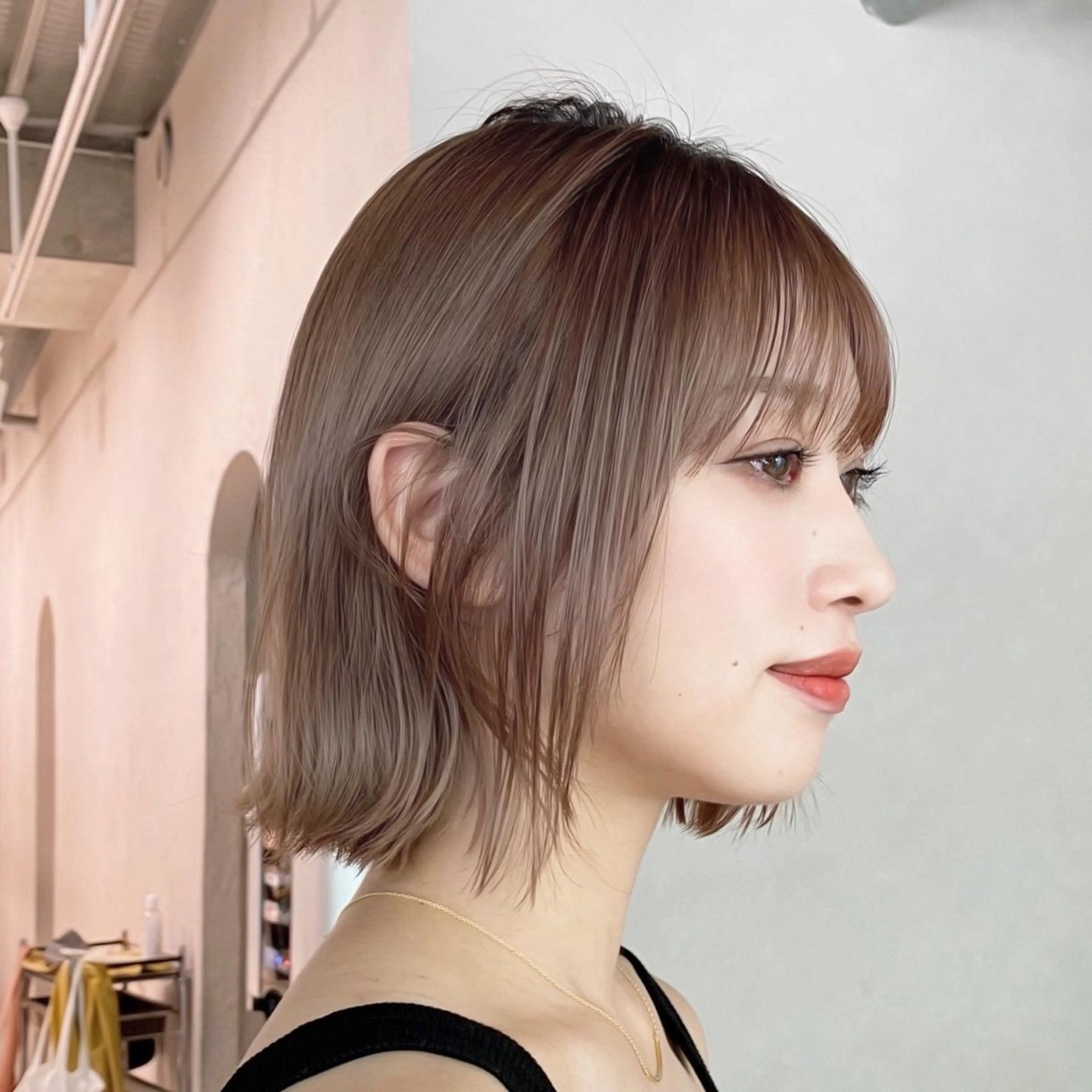 ショート 切りっぱなしボブ ボブ 栗原 瑞稀のヘアスタイル